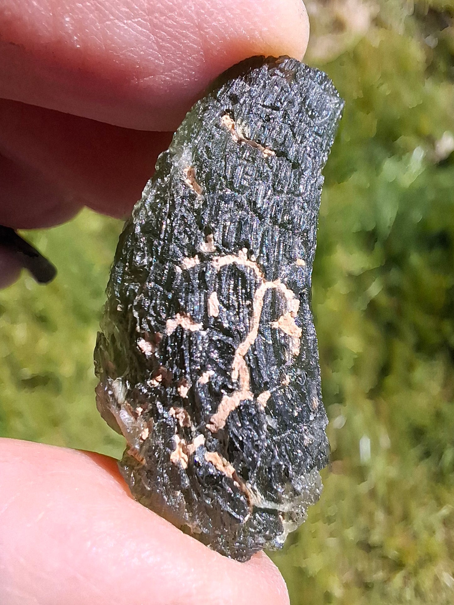 Moldavite Piece, NESMEN, 8.04g, Tektite (Ref: 1377)