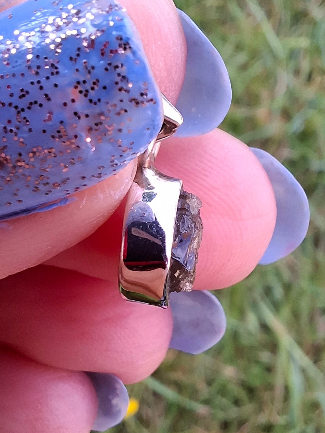 Moldavite Pendant, 925 Silver, Tektite (Ref: P29)