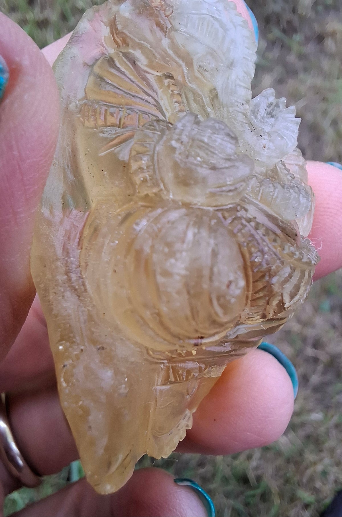 Libyan Desert Glass carving, GANESHA, 26.47g, Tektite (Ref: Ganesha1)