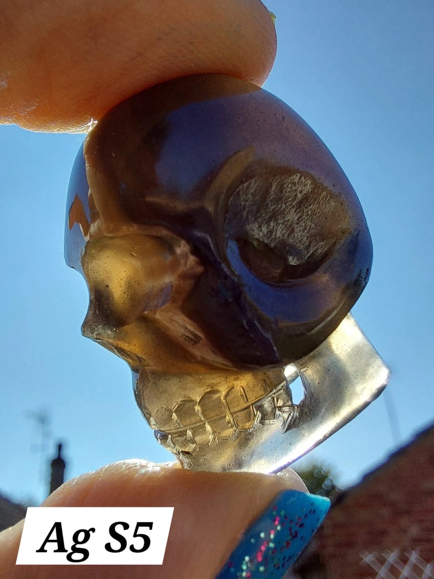 Agni Manitite SKULL Carving, 14.54g, Crystal (Ref: Ag S5)