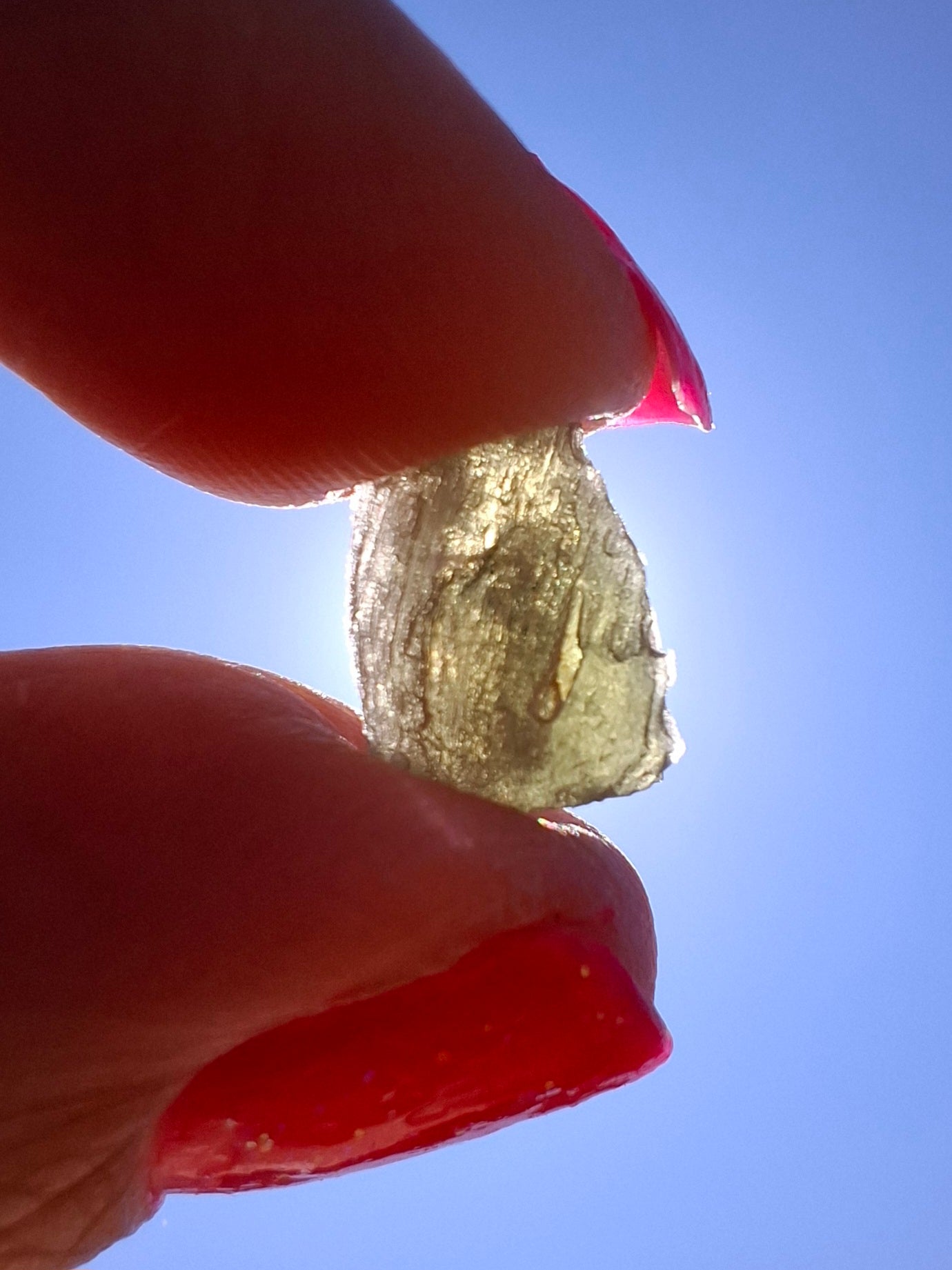 Moldavite Piece, SNOWFLAKE, FROSTED, BRUSNA, 0.69g, Tektite (Ref: 1503)