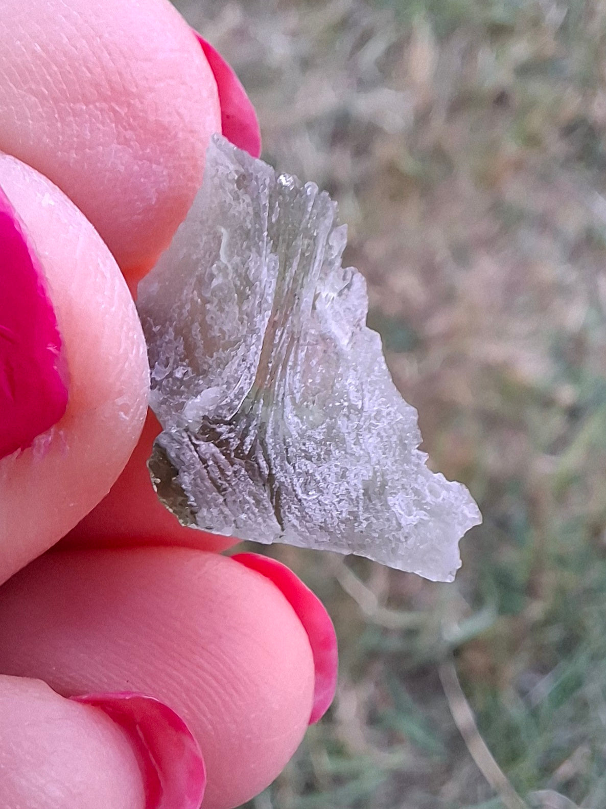 Moldavite Piece, SNOWFLAKE, FROSTED, BRUSNA, 0.92g, Tektite (Ref: 1499)