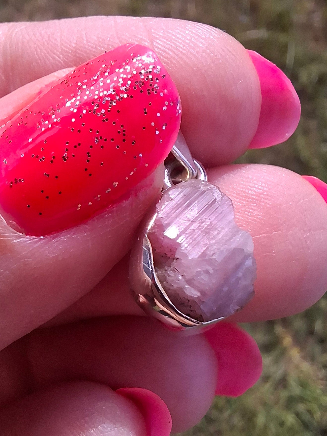 Pink Tourmaline Pendant, 925 Silver, Crystal (Ref: PT71)