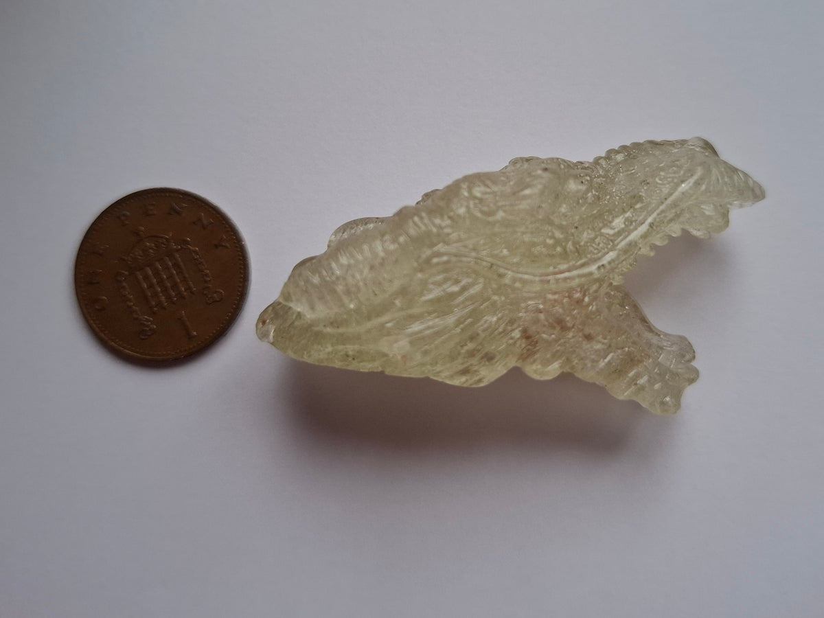 Libyan Desert Glass DRAGON HEAD carving, 22.42g, Tektite (Ref: Dragon 2)