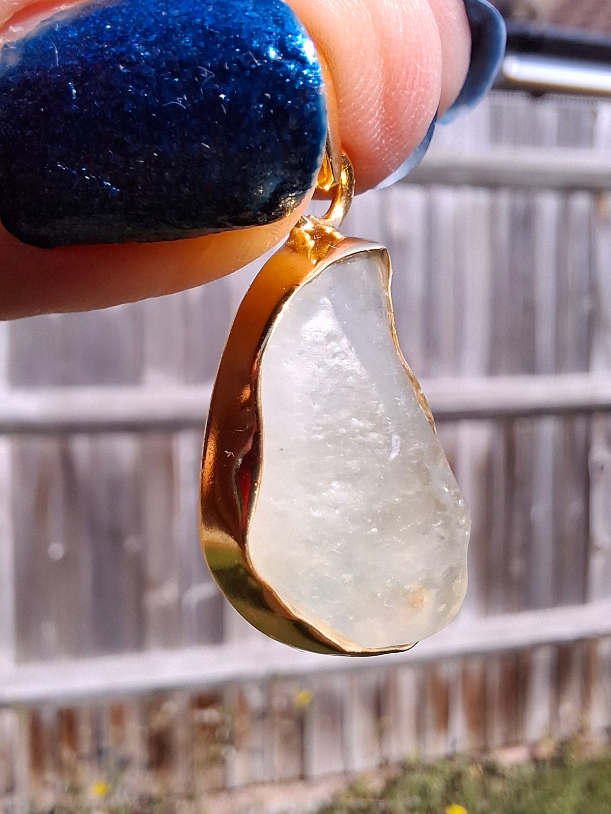 Libyan Desert Glass Pendant, 14K GOLD Plated, Tektite (Ref: LP115)