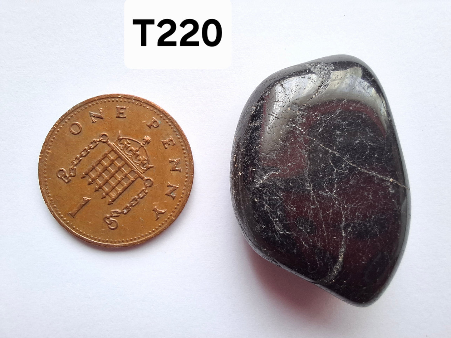 Black Tourmaline, Tumble Stone, Crystal (Ref: T220)