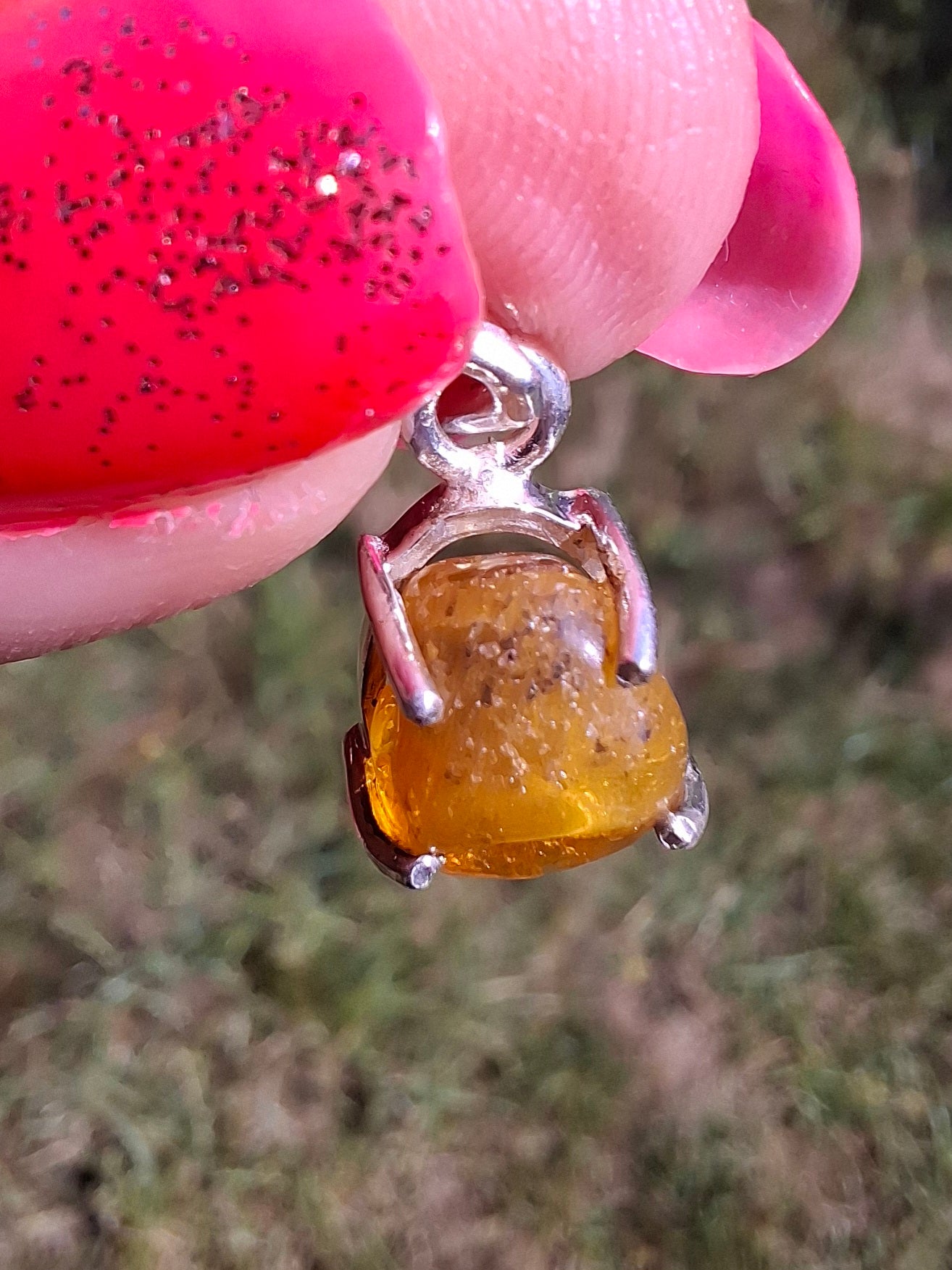 Baltic Amber Pendant, 925 Silver, Fossil (Ref: AP17)