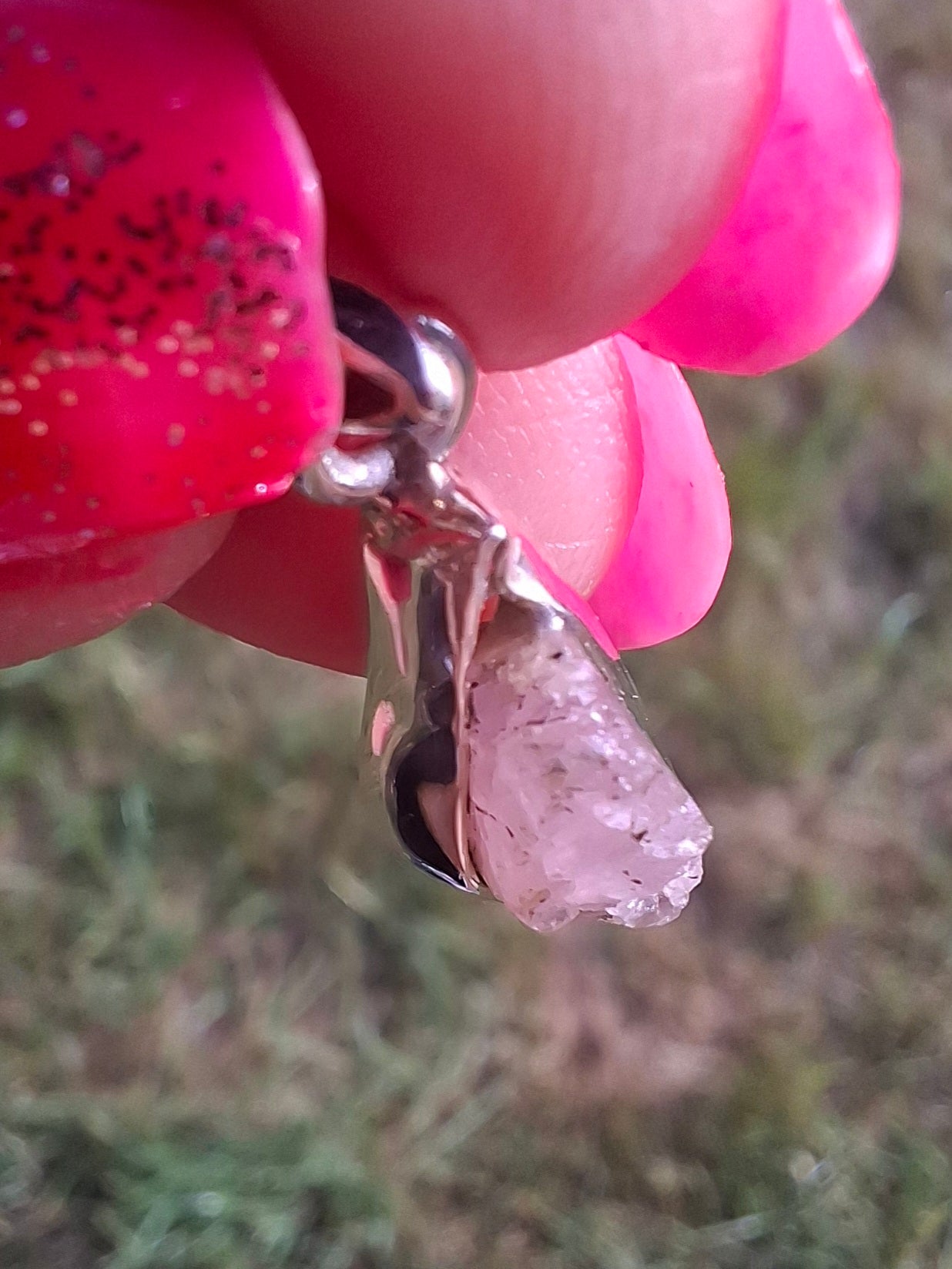 Pink Tourmaline Pendant, 925 Silver, Crystal (Ref: PT80)