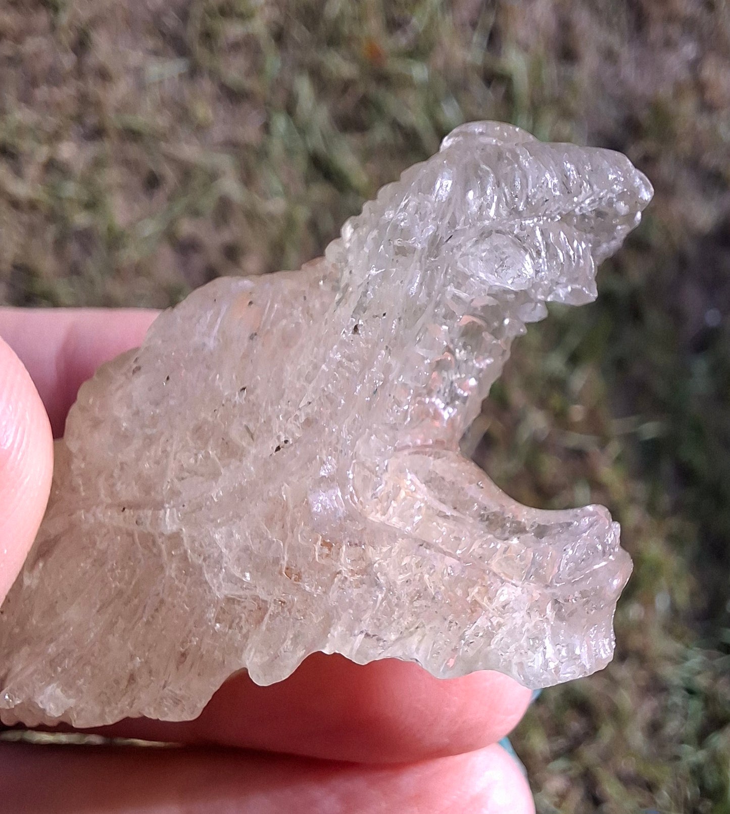 Libyan Desert Glass DRAGON HEAD carving, 22.42g, Tektite (Ref: Dragon 2)