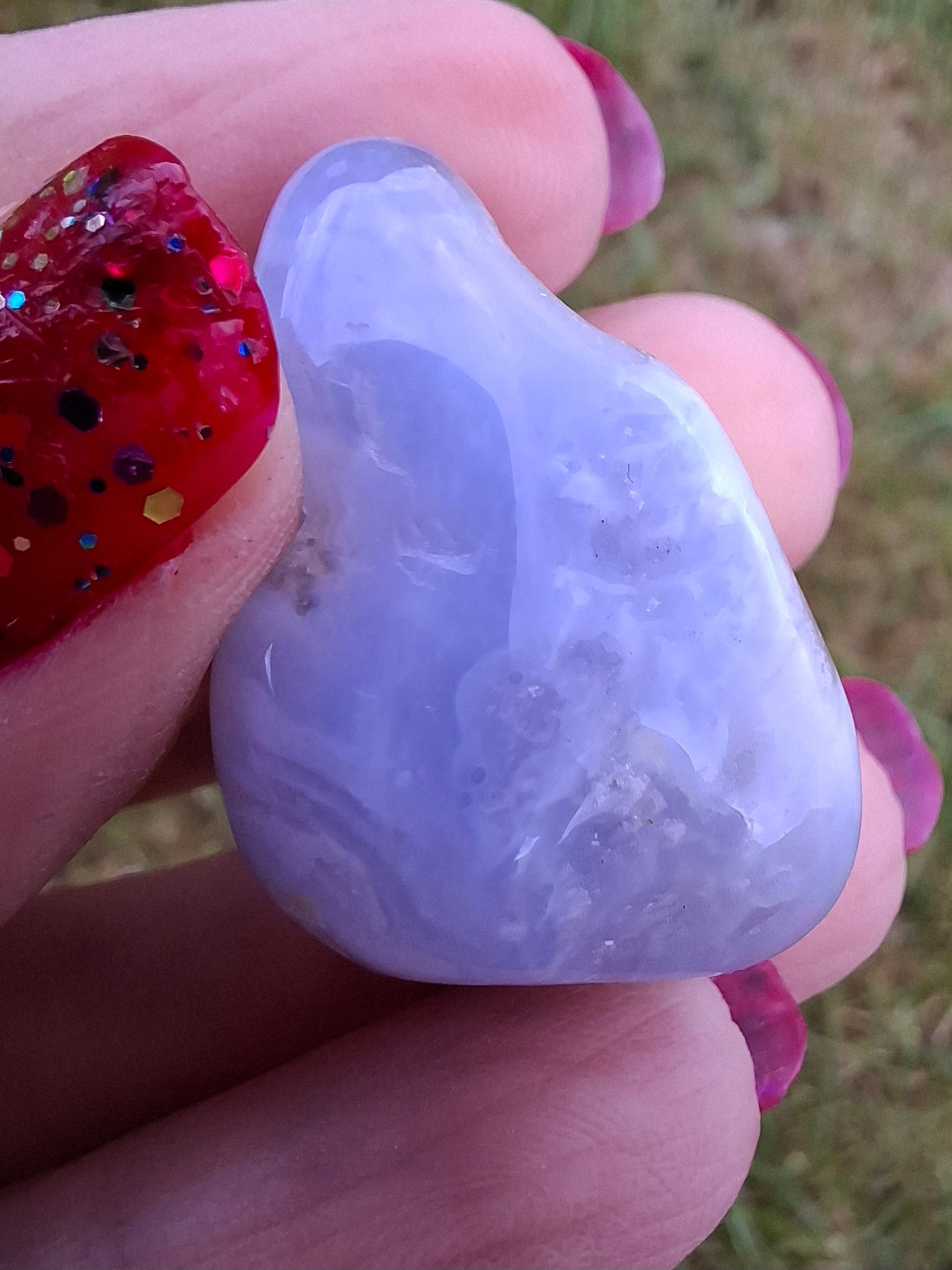 Blue Lace Agate, Tumble Stone, Crystal (Ref: T143)