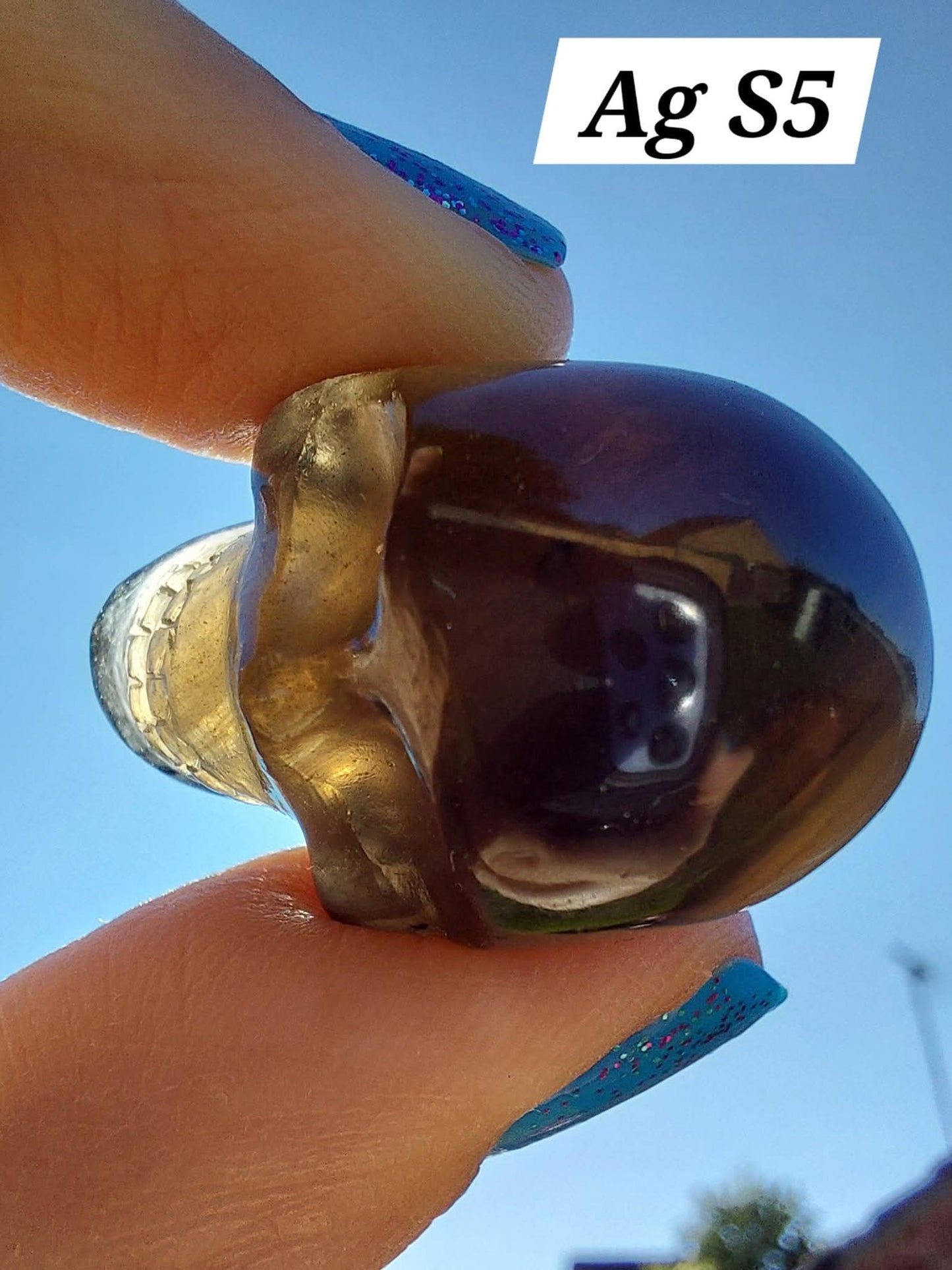 Agni Manitite SKULL Carving, 14.54g, Crystal (Ref: Ag S5)