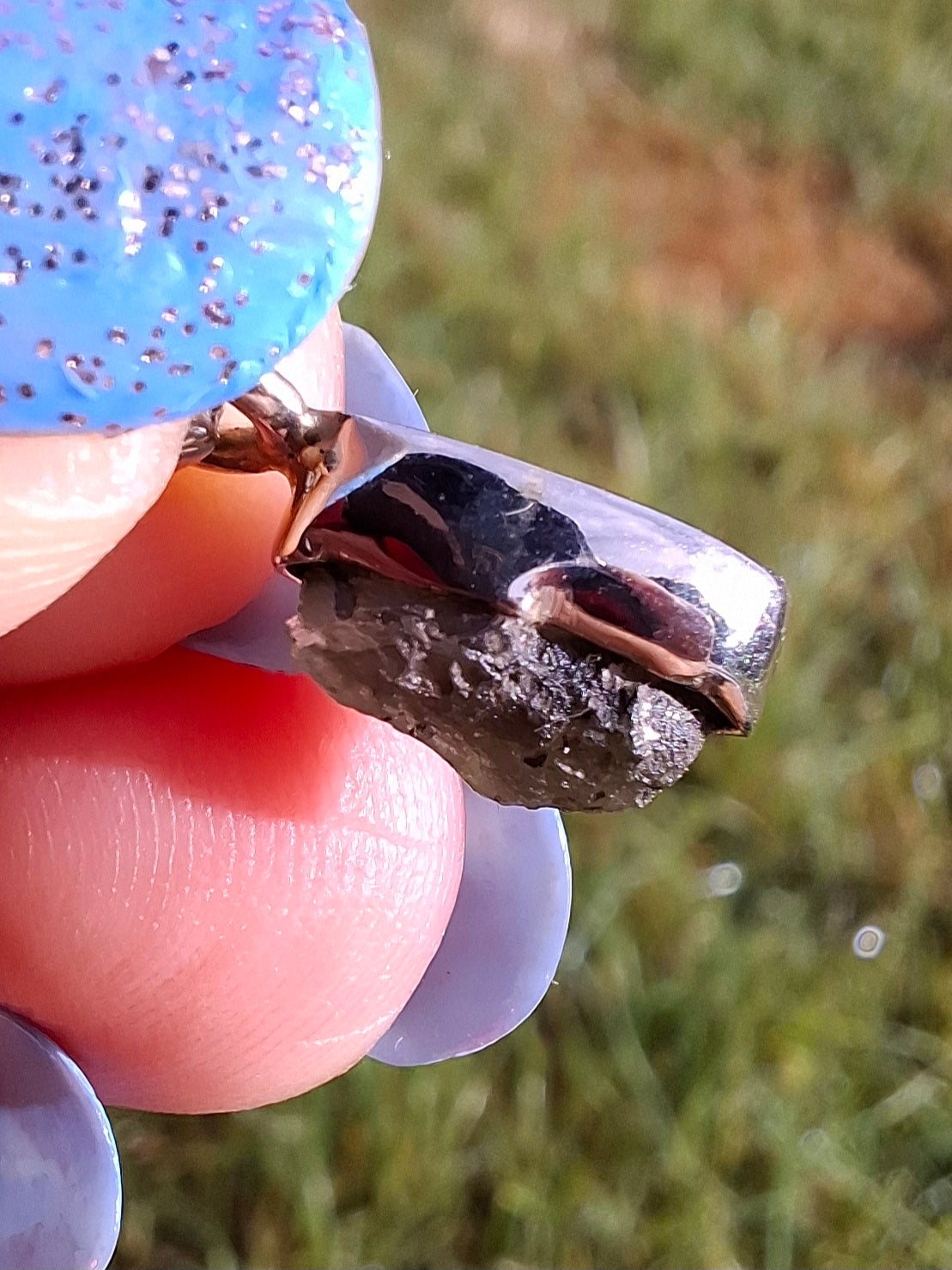 Moldavite Pendant, 925 Silver, Tektite (Ref:P41)