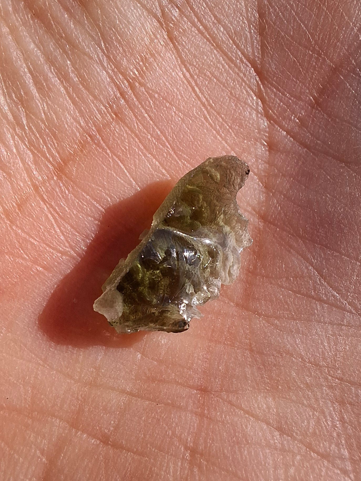Moldavite Piece, SNOWFLAKE, FROSTED, BRUSNA, 0.44g, Tektite (Ref: 1497)