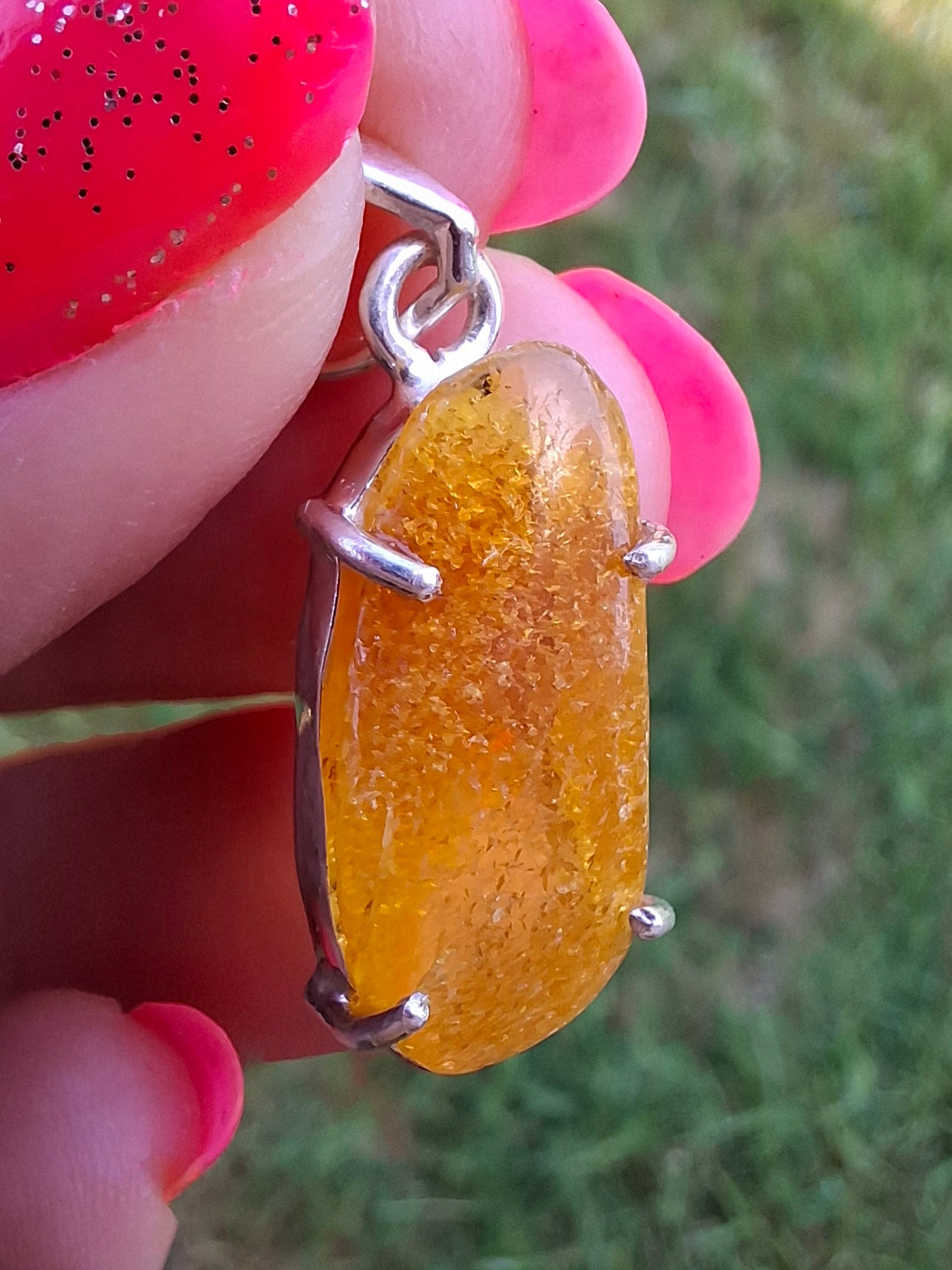 Baltic Amber Pendant, 925 Silver, Fossil (Ref: AP6)