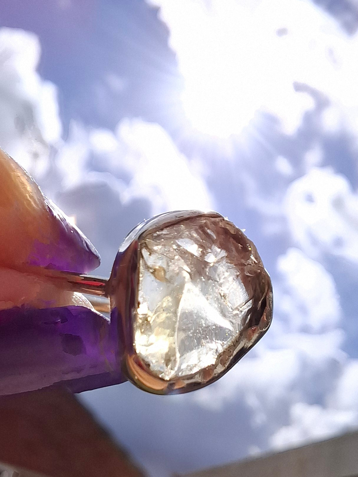 Libyan Desert Glass Ring, size large T, 925 Silver, Tektite (Ref: LR50)