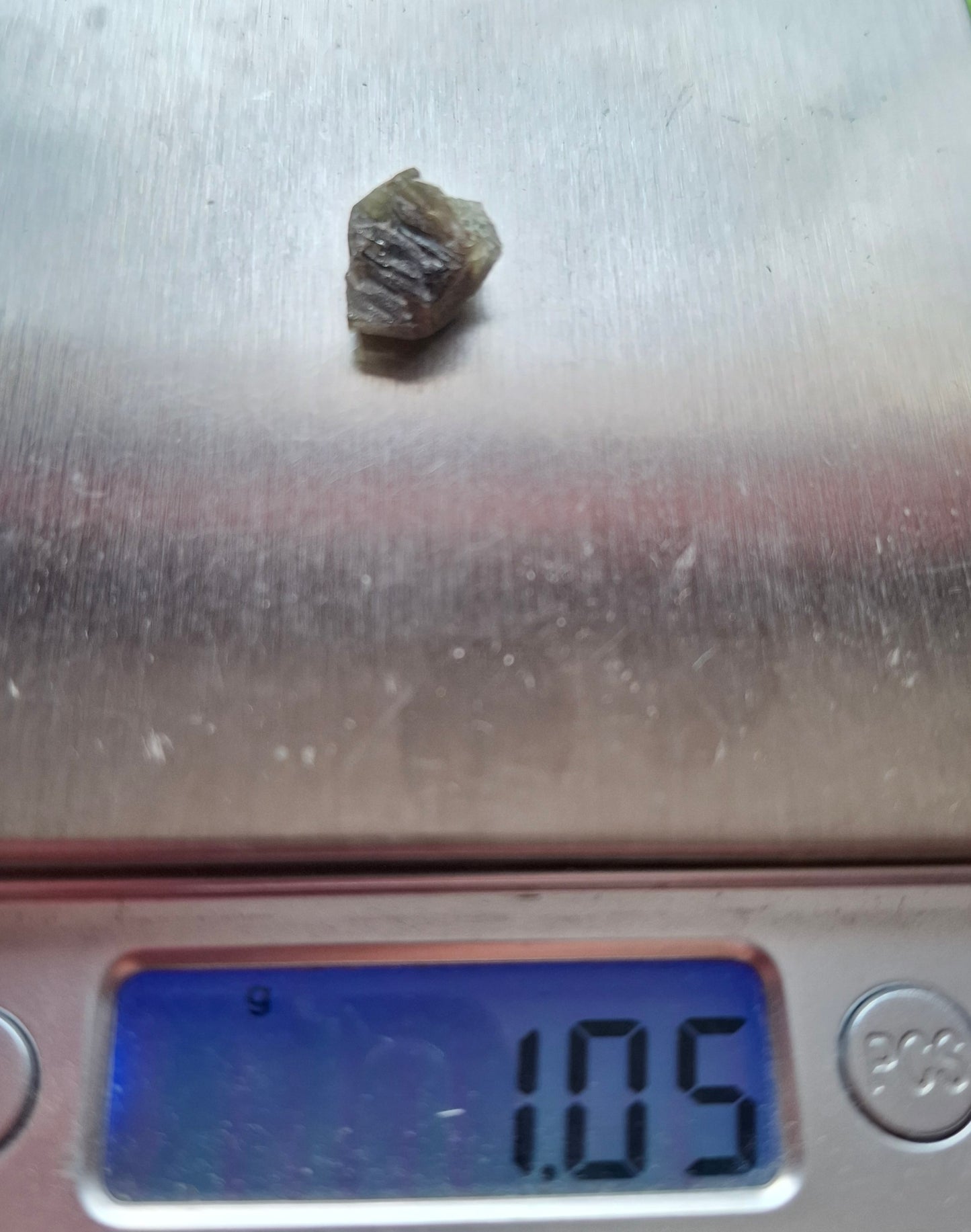 Moldavite Piece, SNOWFLAKE, FROSTED, BRUSNA, 1.05g, Tektite (Ref: 1490)
