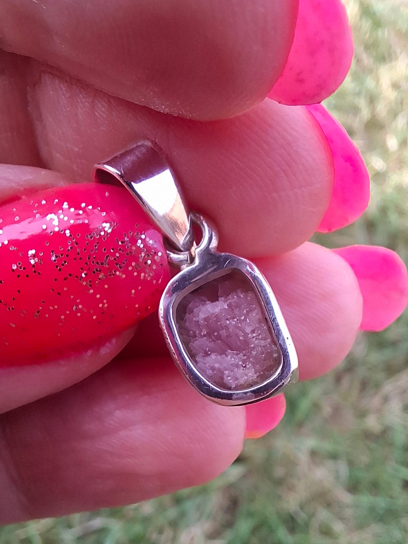 Pink Tourmaline Pendant, 925 Silver, Crystal (Ref: PT81)