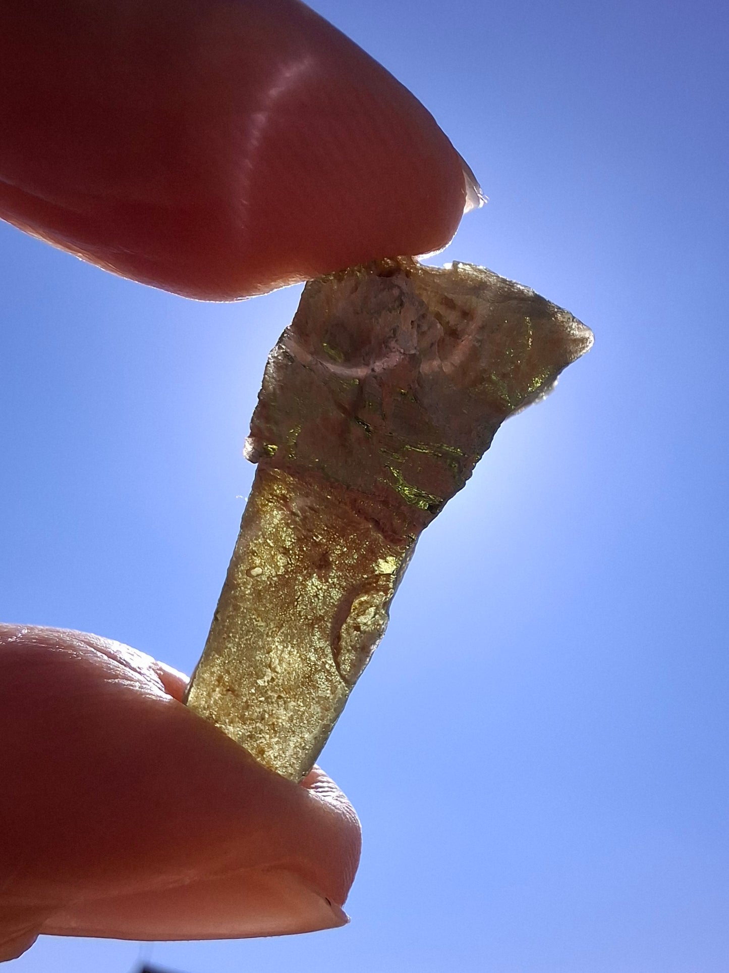 Moldavite Piece, SNOWFLAKE, FROSTED, BARTOCHOV, 3.47g, Tektite (Ref: 1364)