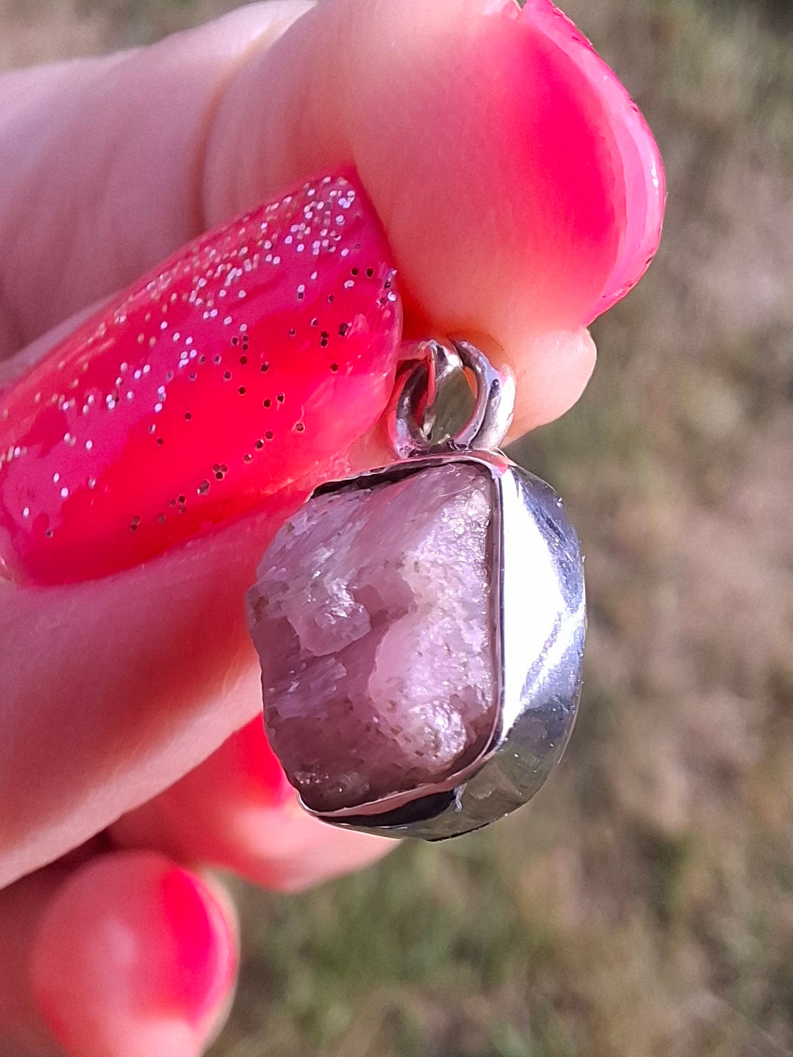 Pink Tourmaline Pendant, 925 Silver, Crystal (Ref: PT81)