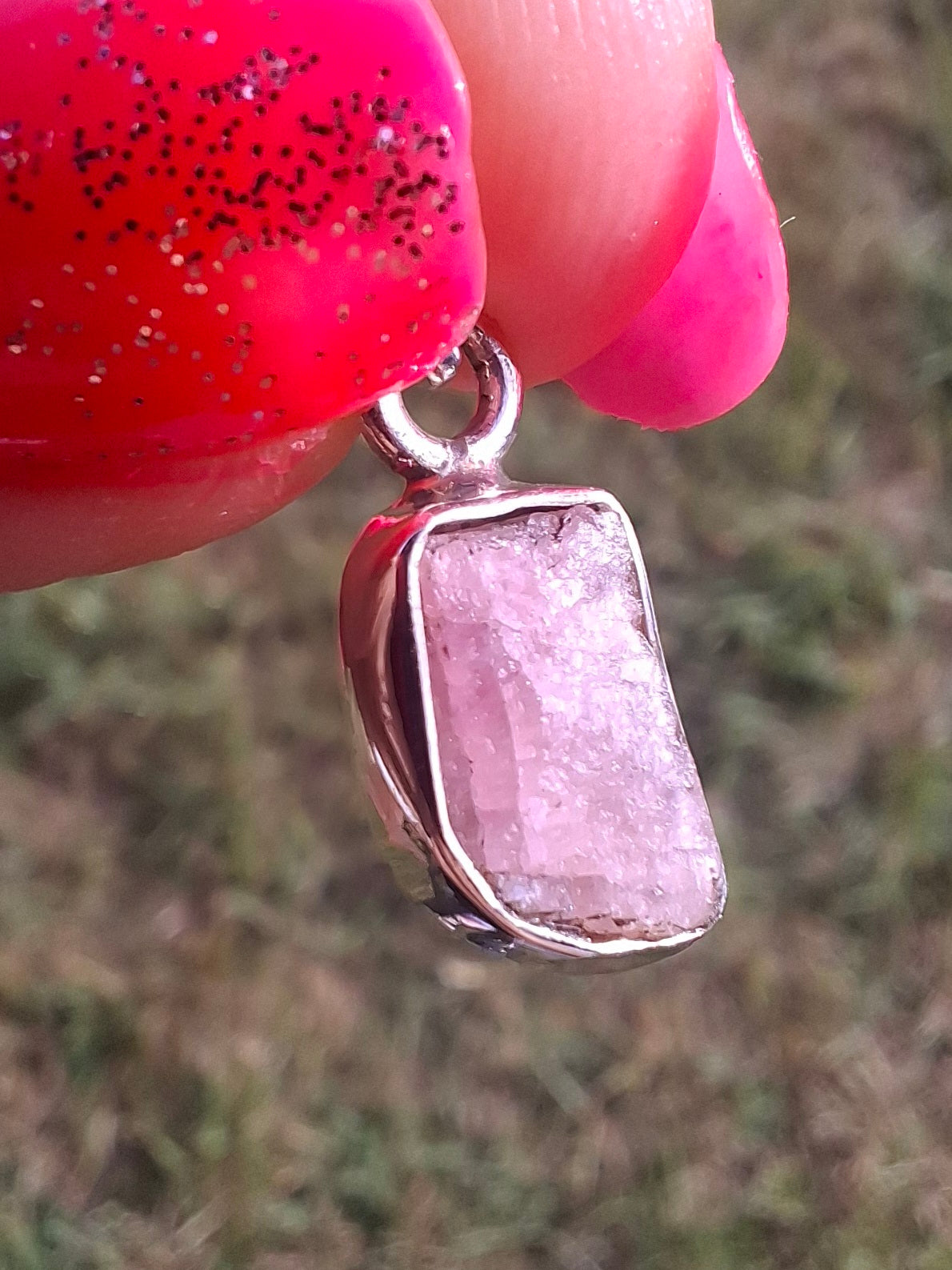 Pink Tourmaline Pendant, 925 Silver, Crystal (Ref: PT41)