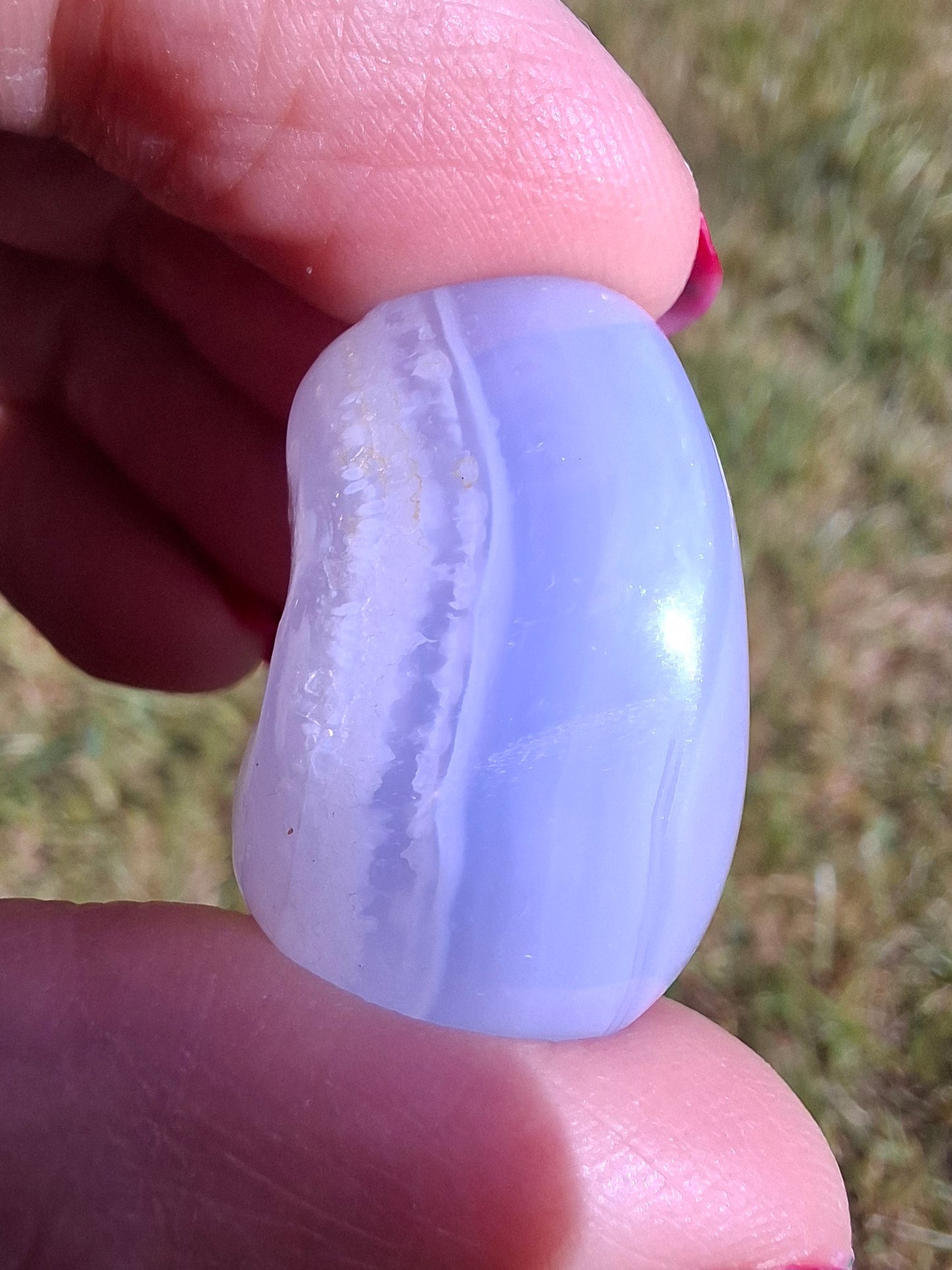 Blue Lace Agate, Tumble Stone, Crystal (Ref: T146)