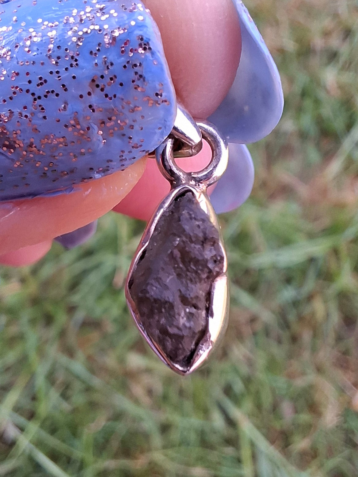 Moldavite Pendant, 925 Silver, Tektite (Ref:P41)