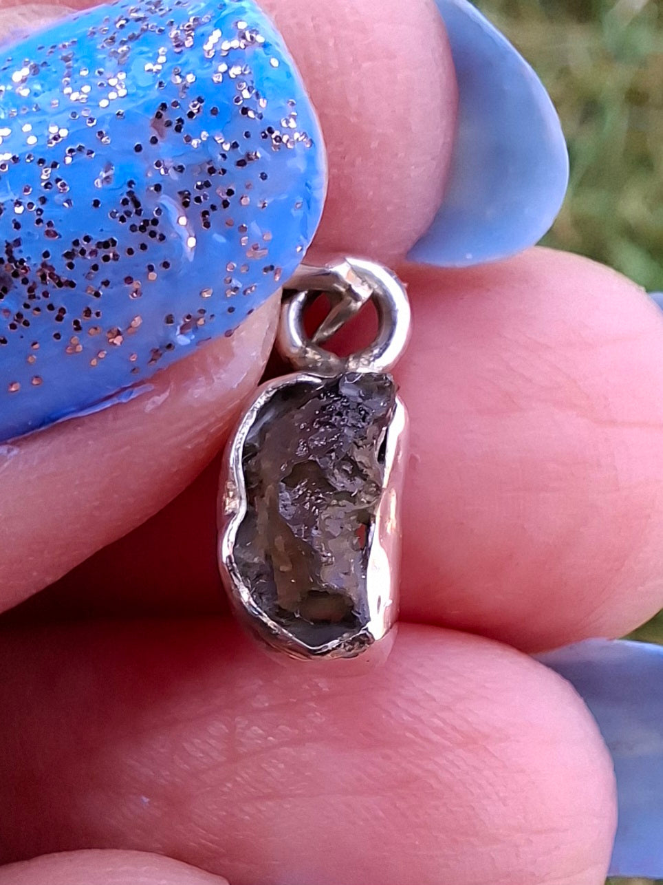 Moldavite Pendant, 925 Silver, Tektite (Ref: P39)