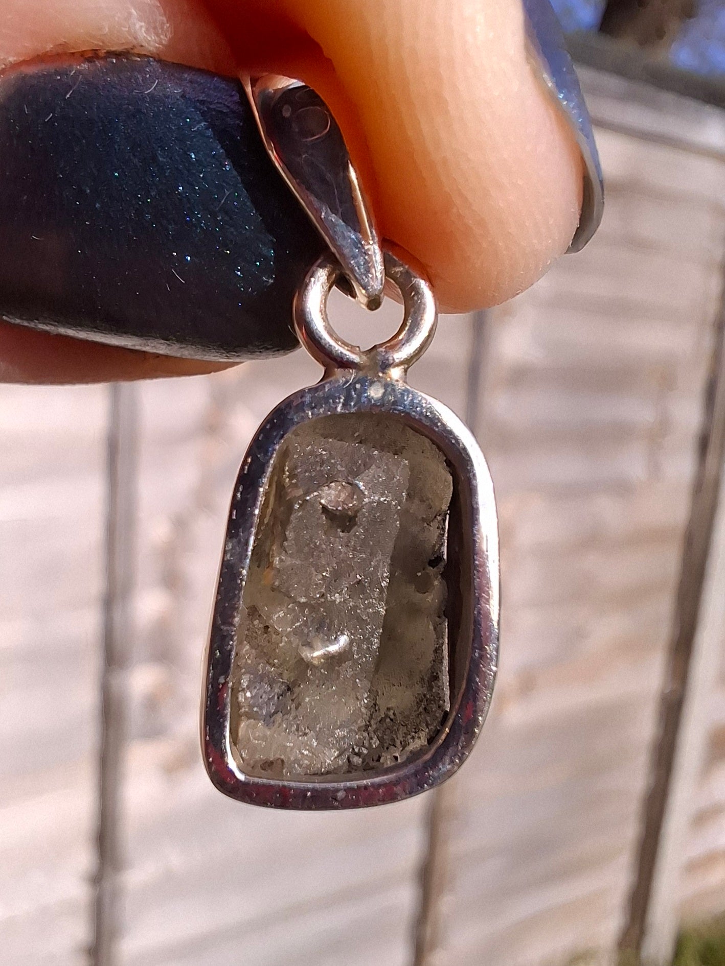 Moldavite Pendant, 925 silver, Tektite (Ref: P4)