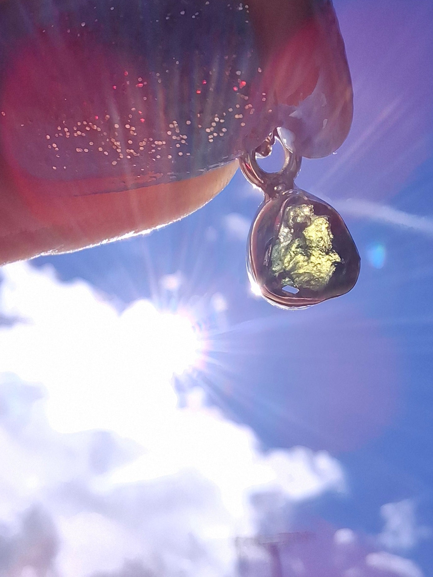 Moldavite Pendant, 925 Silver, Tektite (Ref: P96)