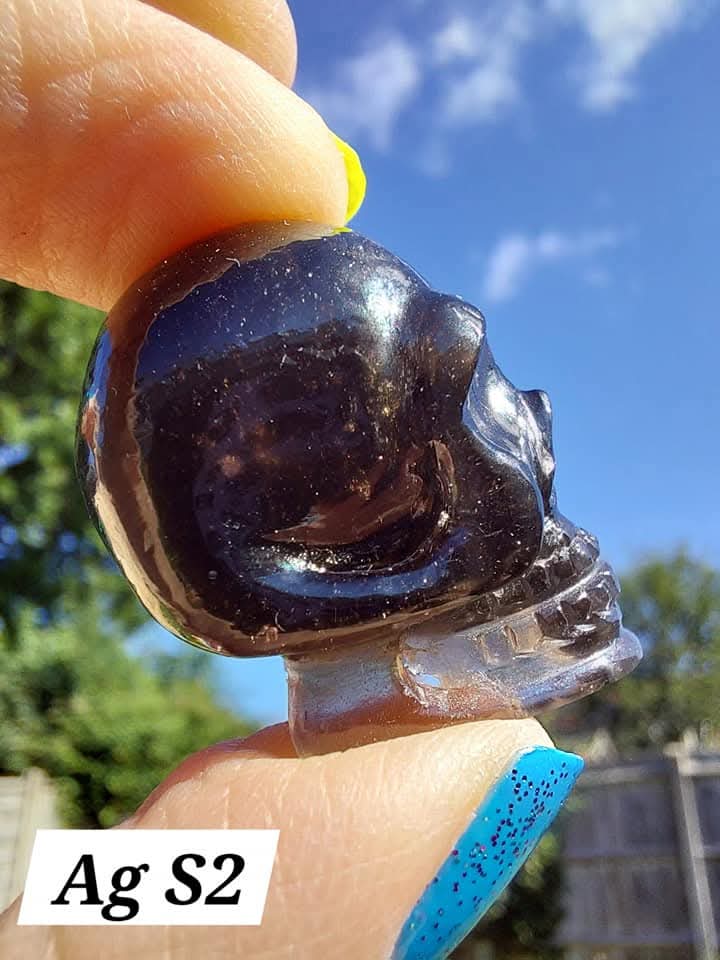 Agni Manitite SKULL Carving, Crystal (Ref: Ag S2)
