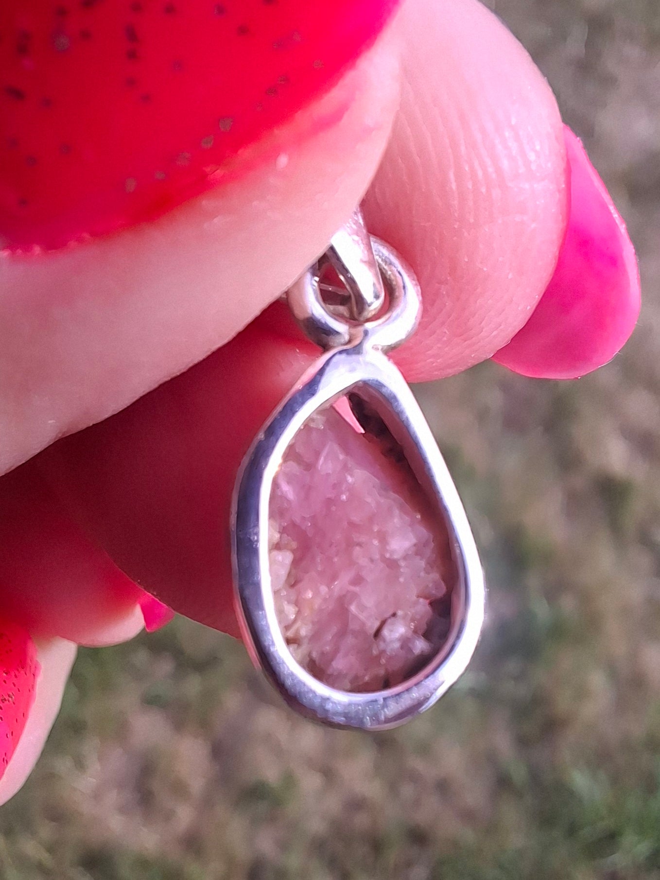 Pink Tourmaline Pendant, 925 Silver, Crystal (Ref: PT84)
