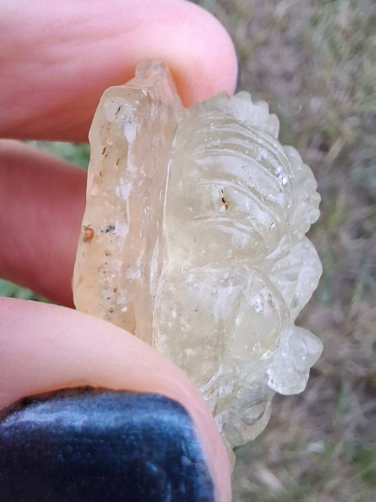 Libyan Desert Glass GANESHA carving, 18.39g, Tektite (Ref: Ganesha3)