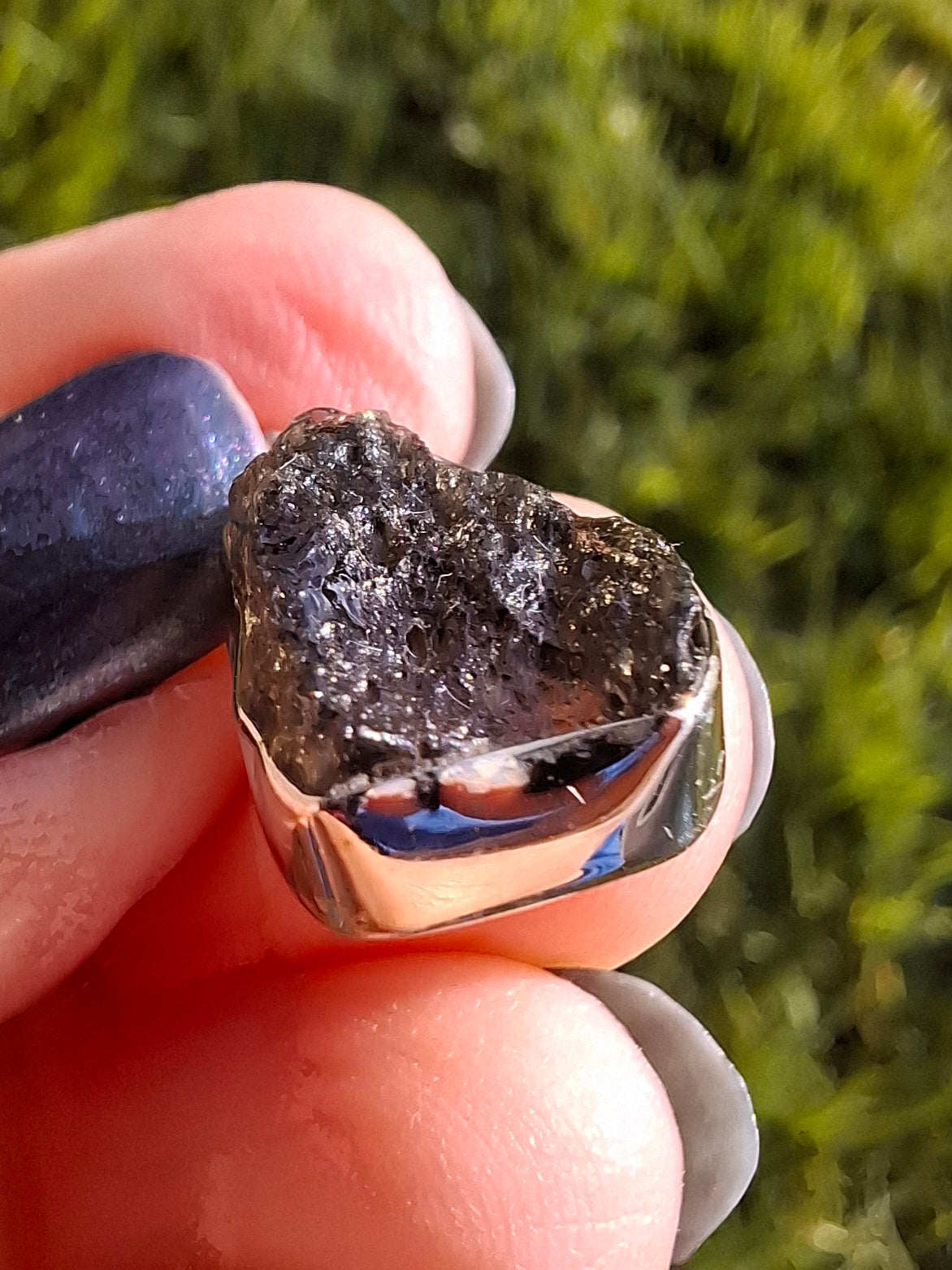 Moldavite Pendant, 925 Silver, Tektite (Ref: P15)