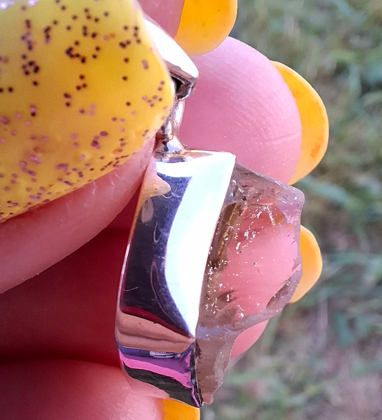 Libyan Desert Glass Pendant, 925 Silver, Tektite (Ref: LP97)