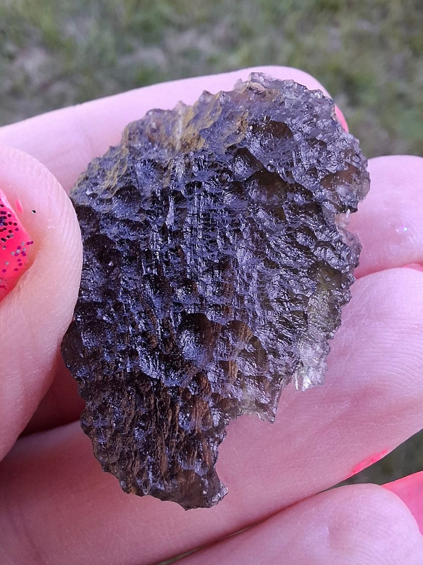 Moldavite Piece, CHLUM, 9.87g, Tektite (Ref: 1168)