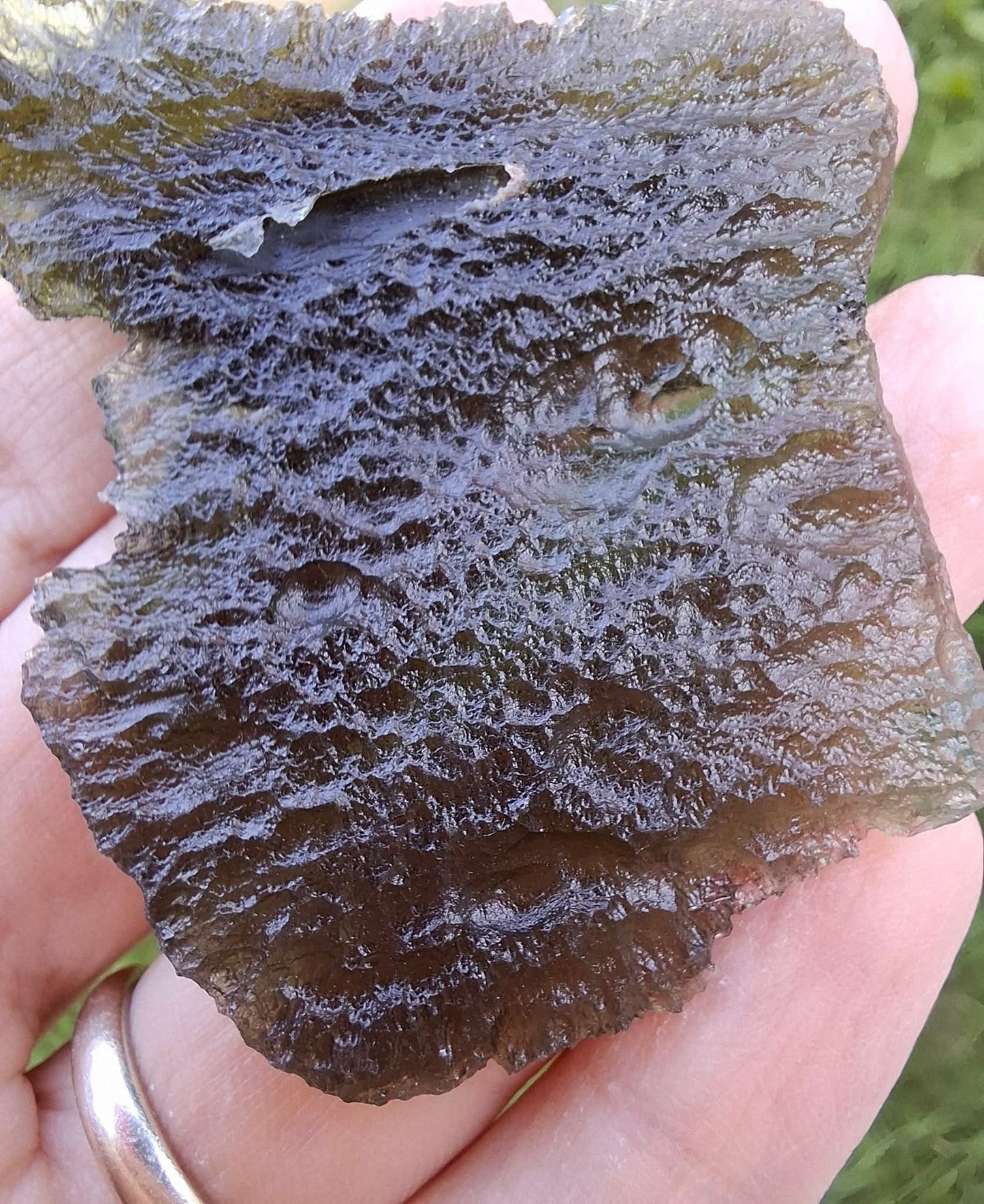 Moldavite Piece, ANGEL CHIME, CHLUM MAROUSKOVO POLE, 23.61g, Tektite (Ref: 1165)