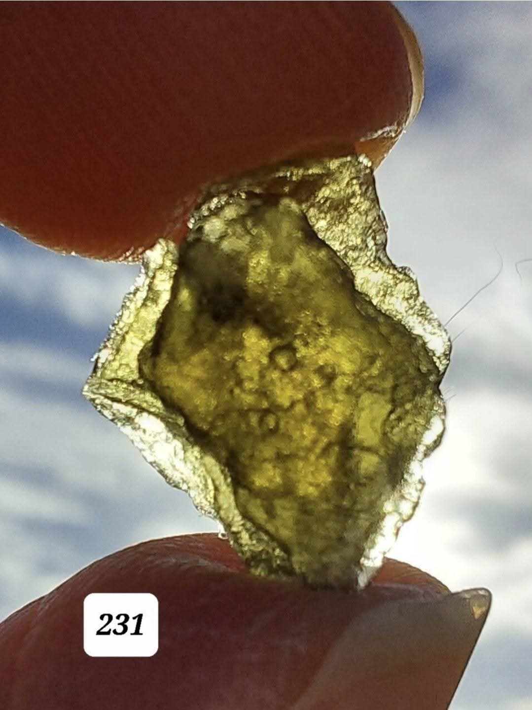 Moldavite Piece, 0.87g, Tektite (Ref: 231)