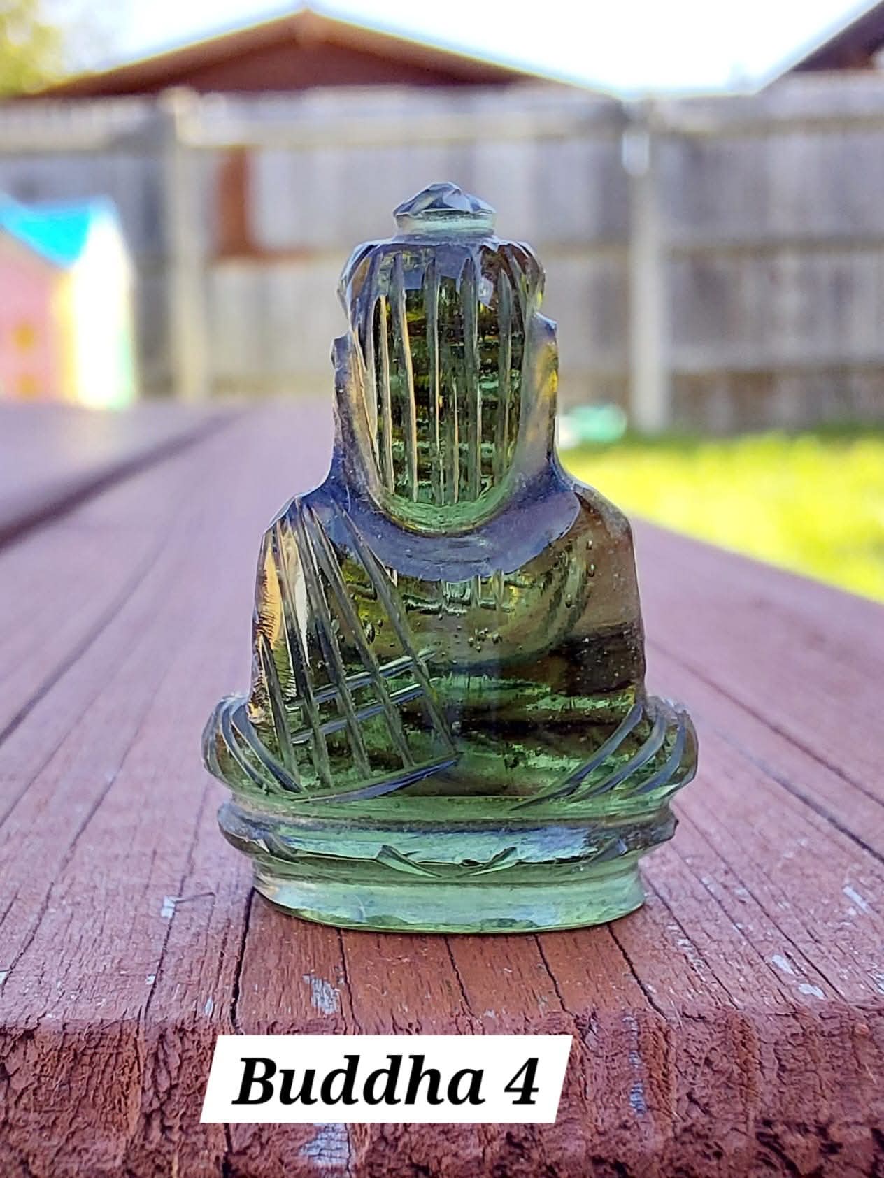 Moldavite BUDDHA Carving, 2.71g, Tektite (Ref: Buddha4)