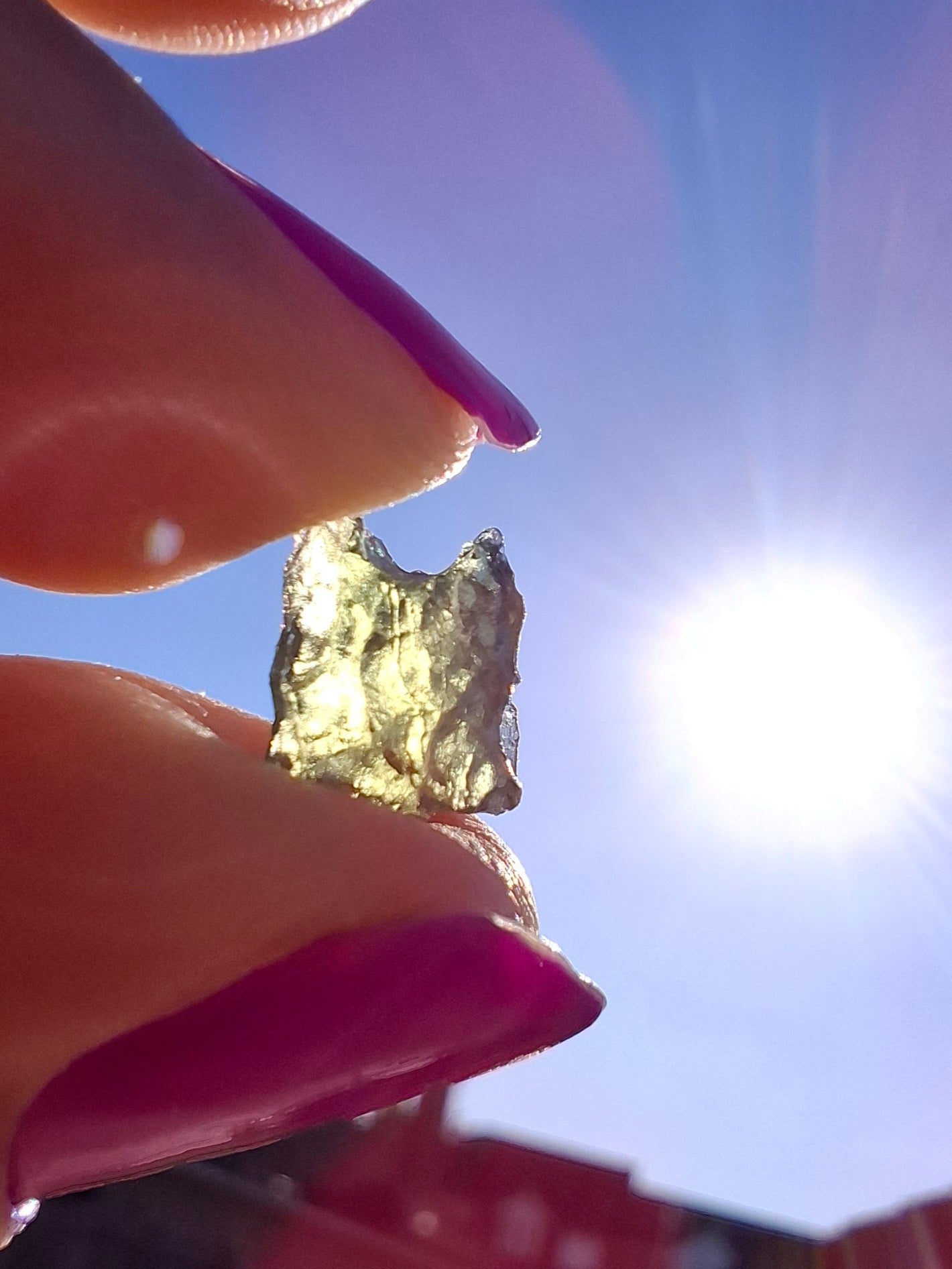 Moldavite small Piece, 0.40g, Tektite (Ref: 1458)
