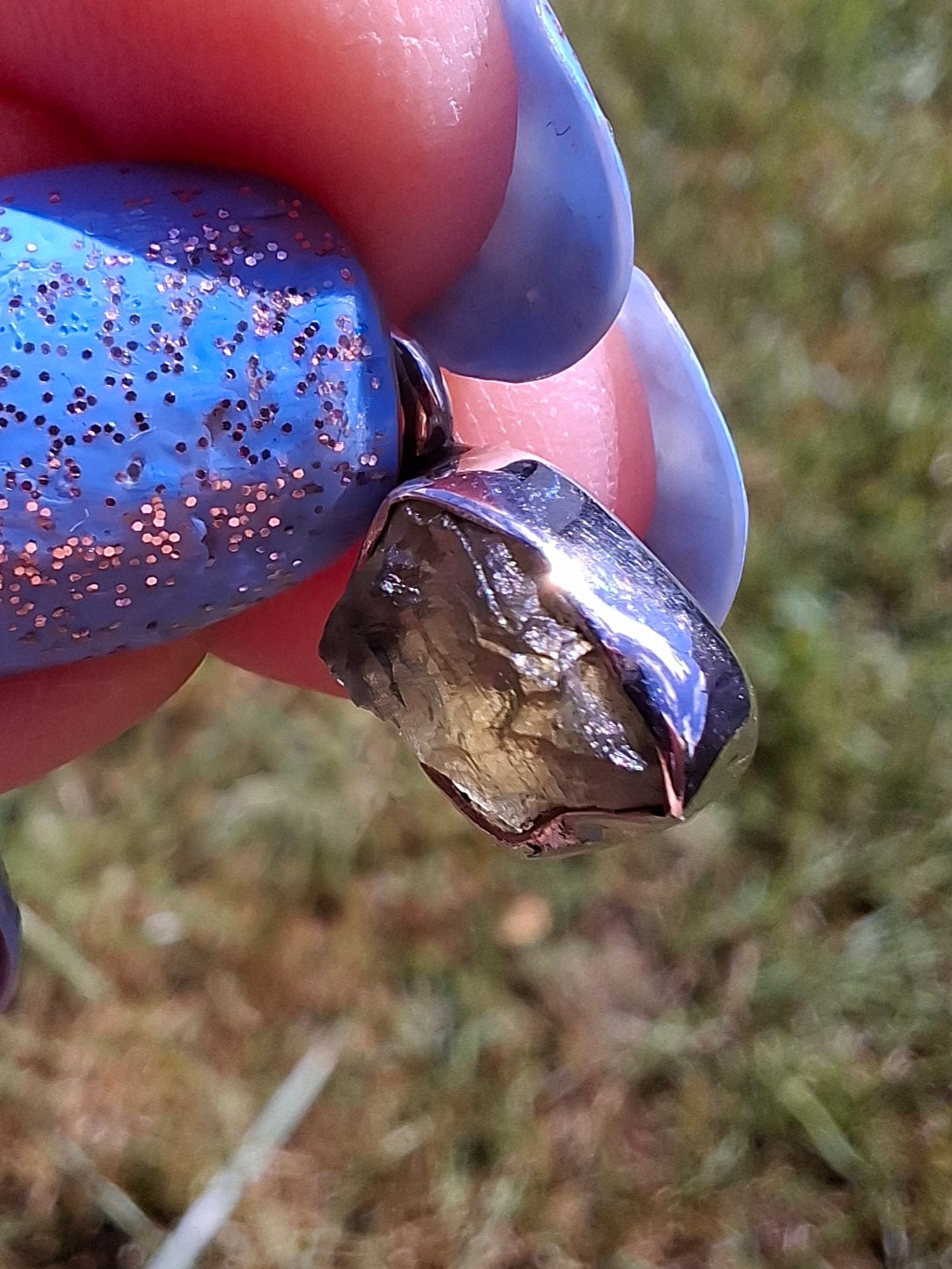 Moldavite Pendant, 925 Silver, Tektite (Ref: P86)