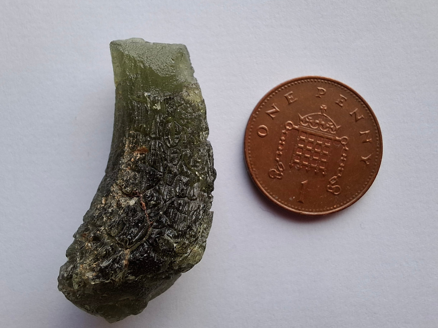 Moldavite Piece, NESMEN, 8.04g, Tektite (Ref: 1377)