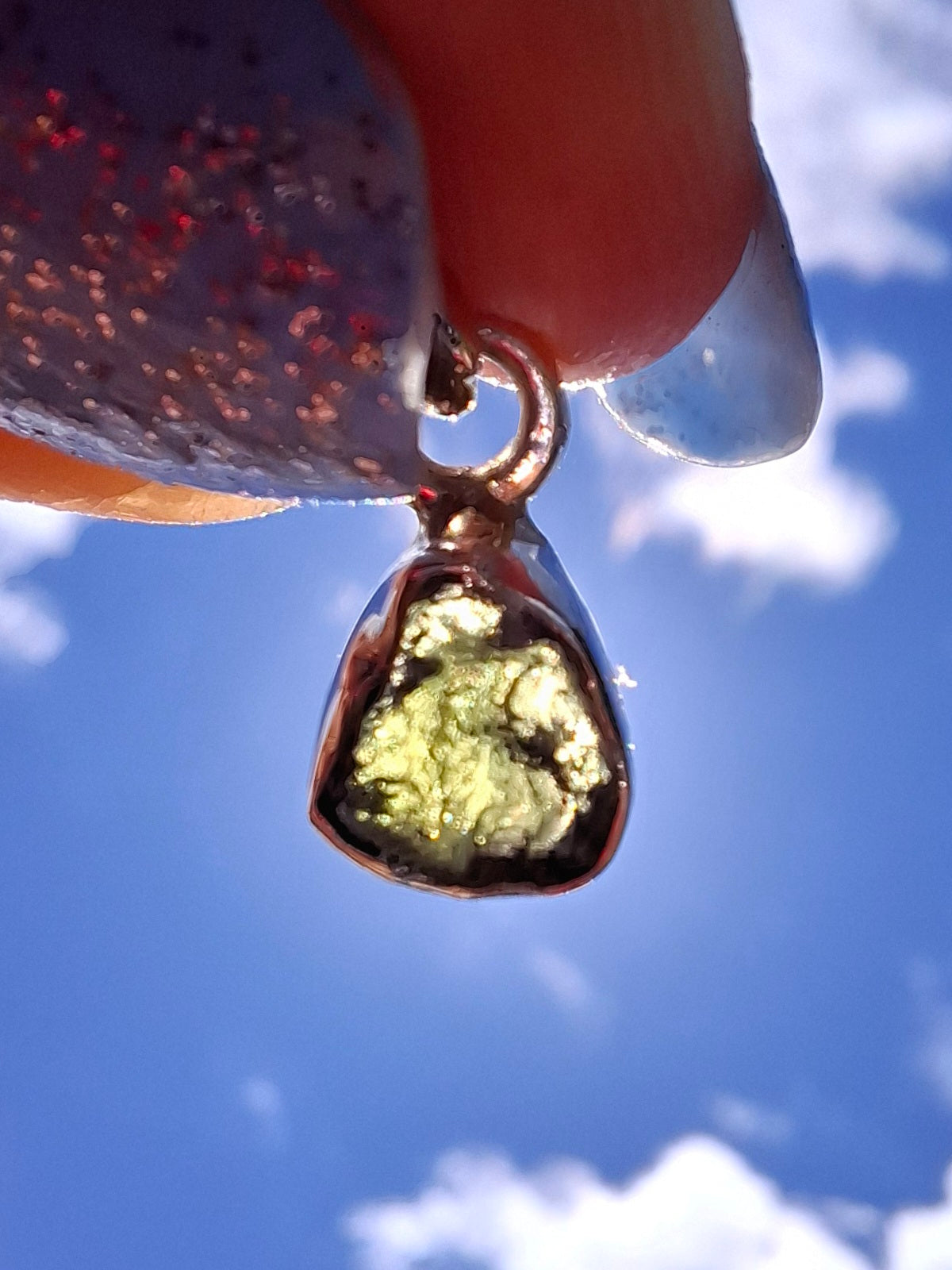 Moldavite Pendant, 925 Silver, Tektite (Ref: P96)