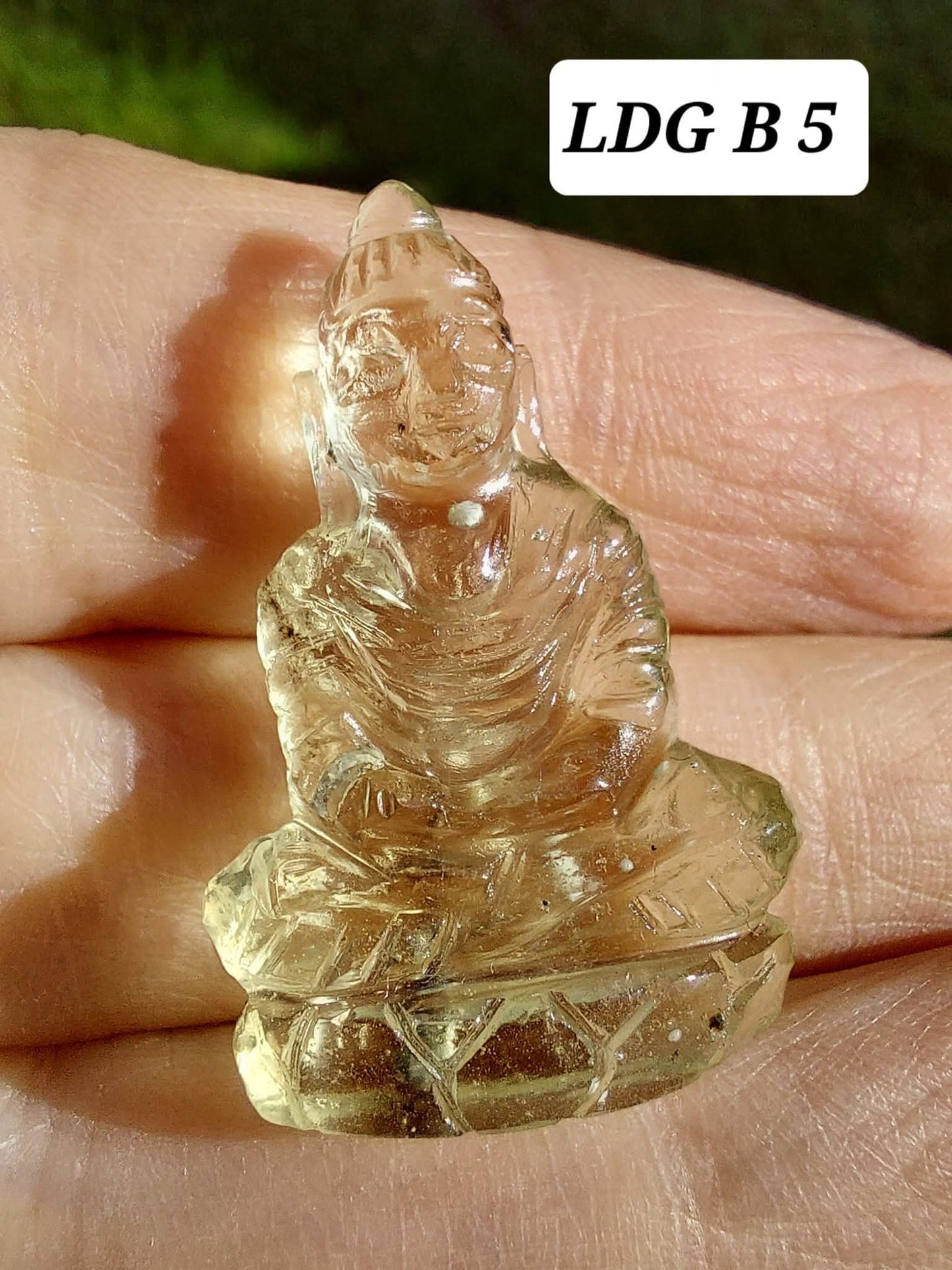 Libyan Desert Glass BUDDHA Carving, 4.61g, Tektite (Ref: LDG B5)