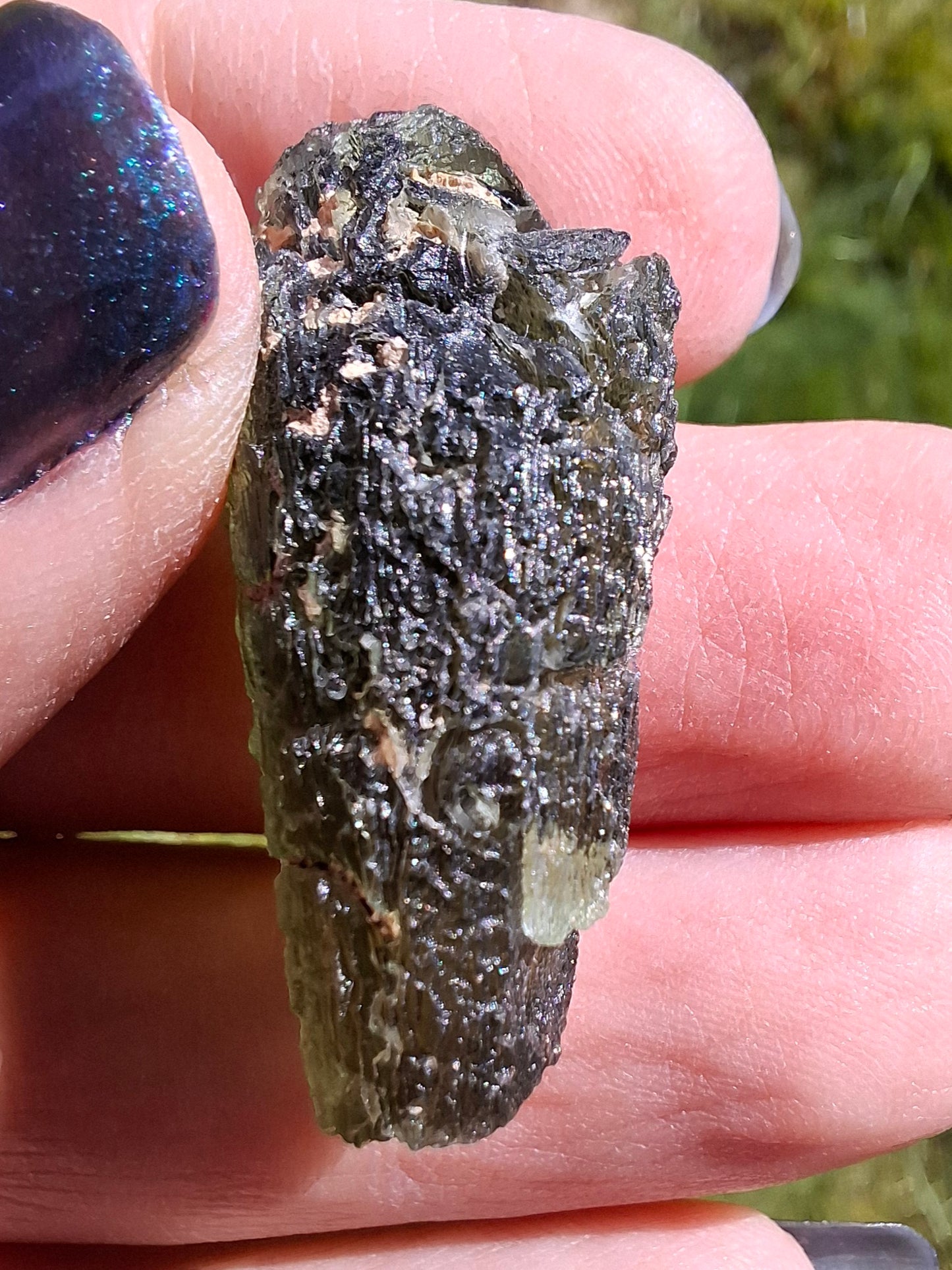 Moldavite Piece, NESMEN, 8.04g, Tektite (Ref: 1377)
