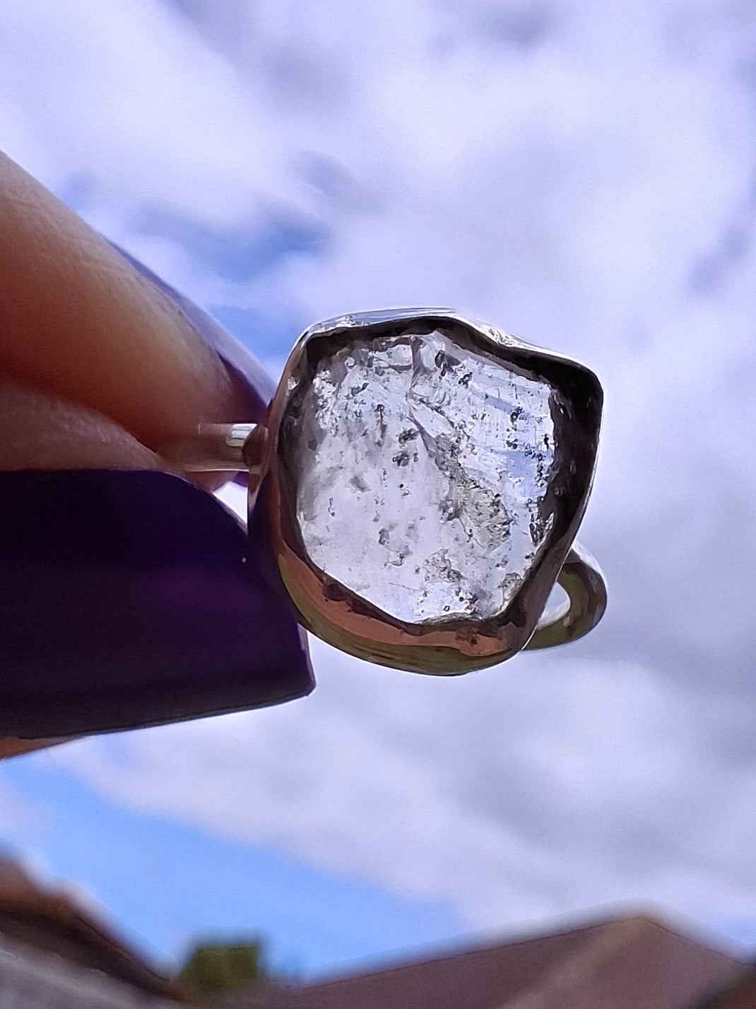 Libyan Desert Glass Ring, size large G/small H, 925 Silver, Tektite (Ref: LR5)