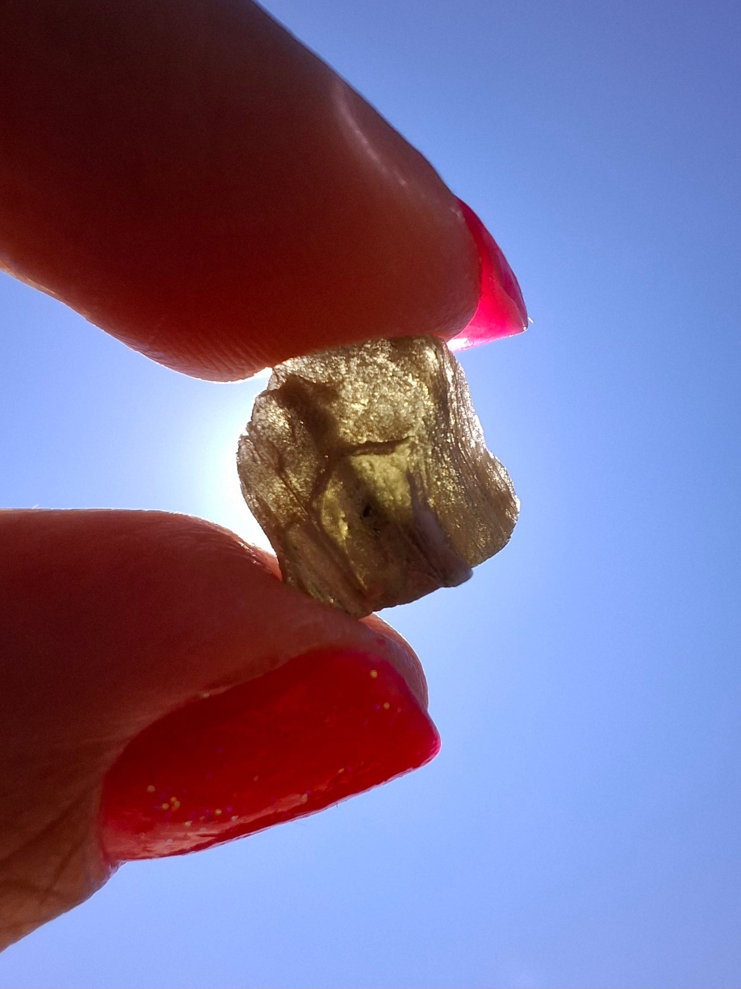 Moldavite Piece, SNOWFLAKE, FROSTED, BRUSNA, 1.05g, Tektite (Ref: 1501)