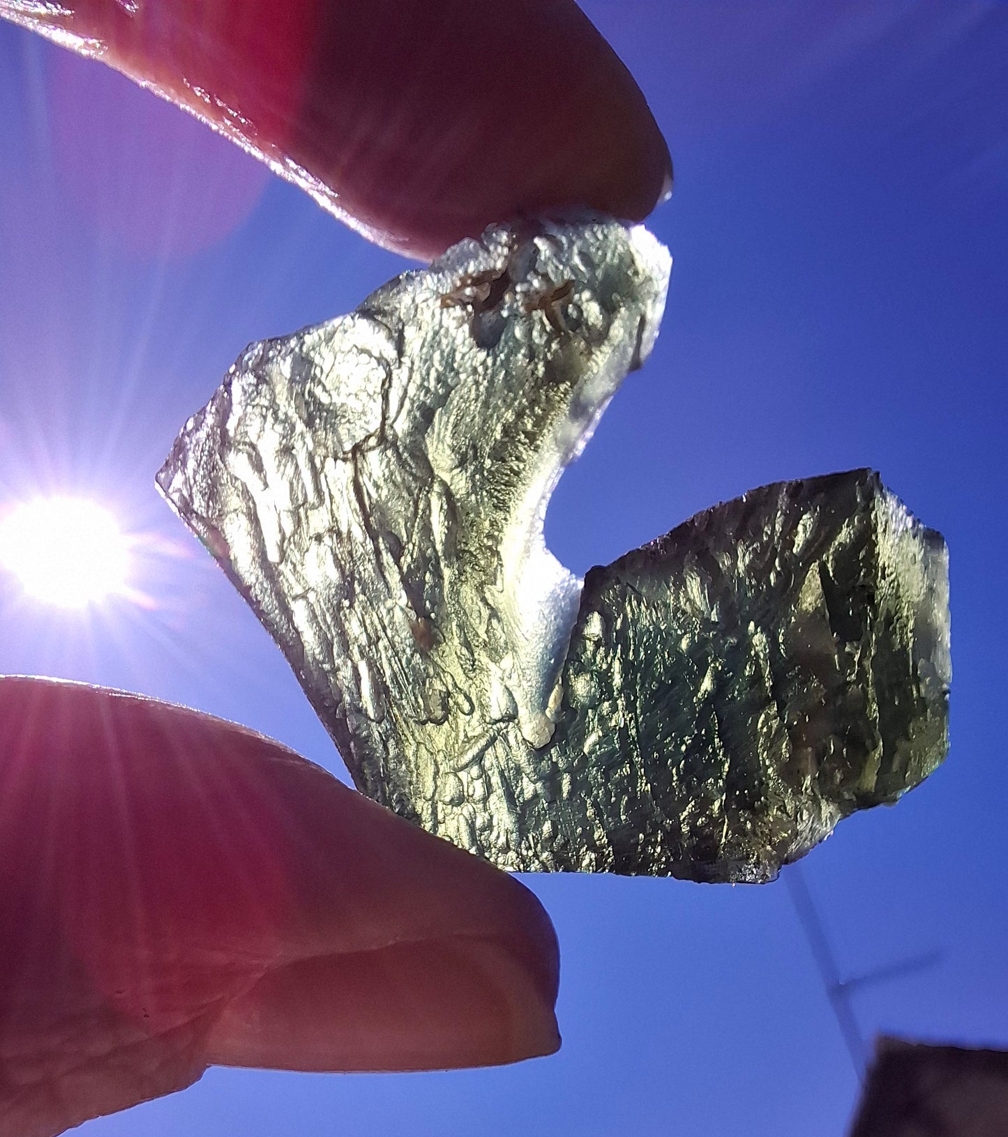 Moldavite Piece, NESMEN, 8.90g, Tektite (Ref: 1374)