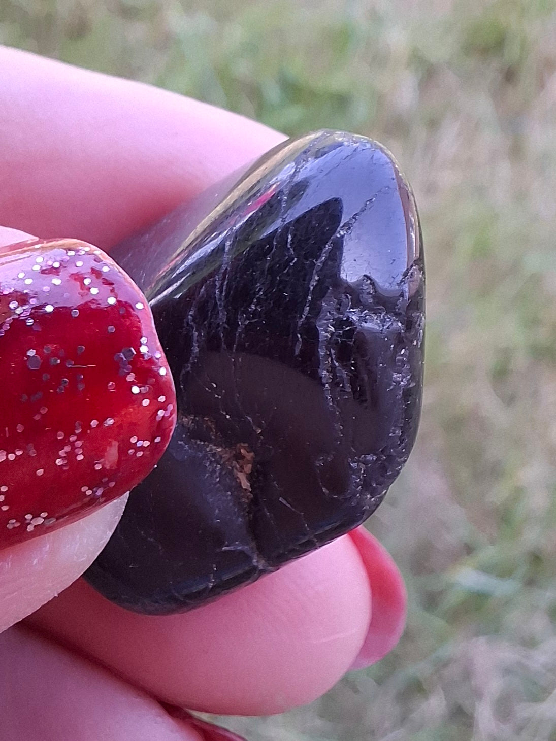 Black Tourmaline, Tumble Stone, Crystal (Ref: T224)