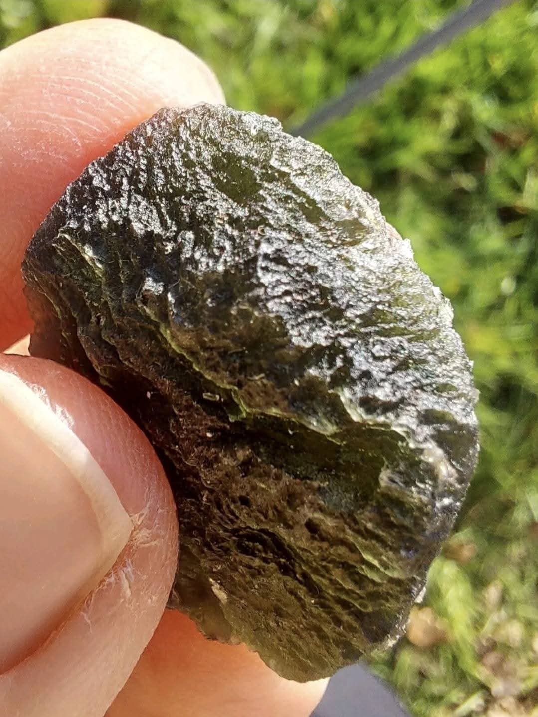 Moldavite Piece, CHLUM, 12.82g, Tektite (Ref: 1046)