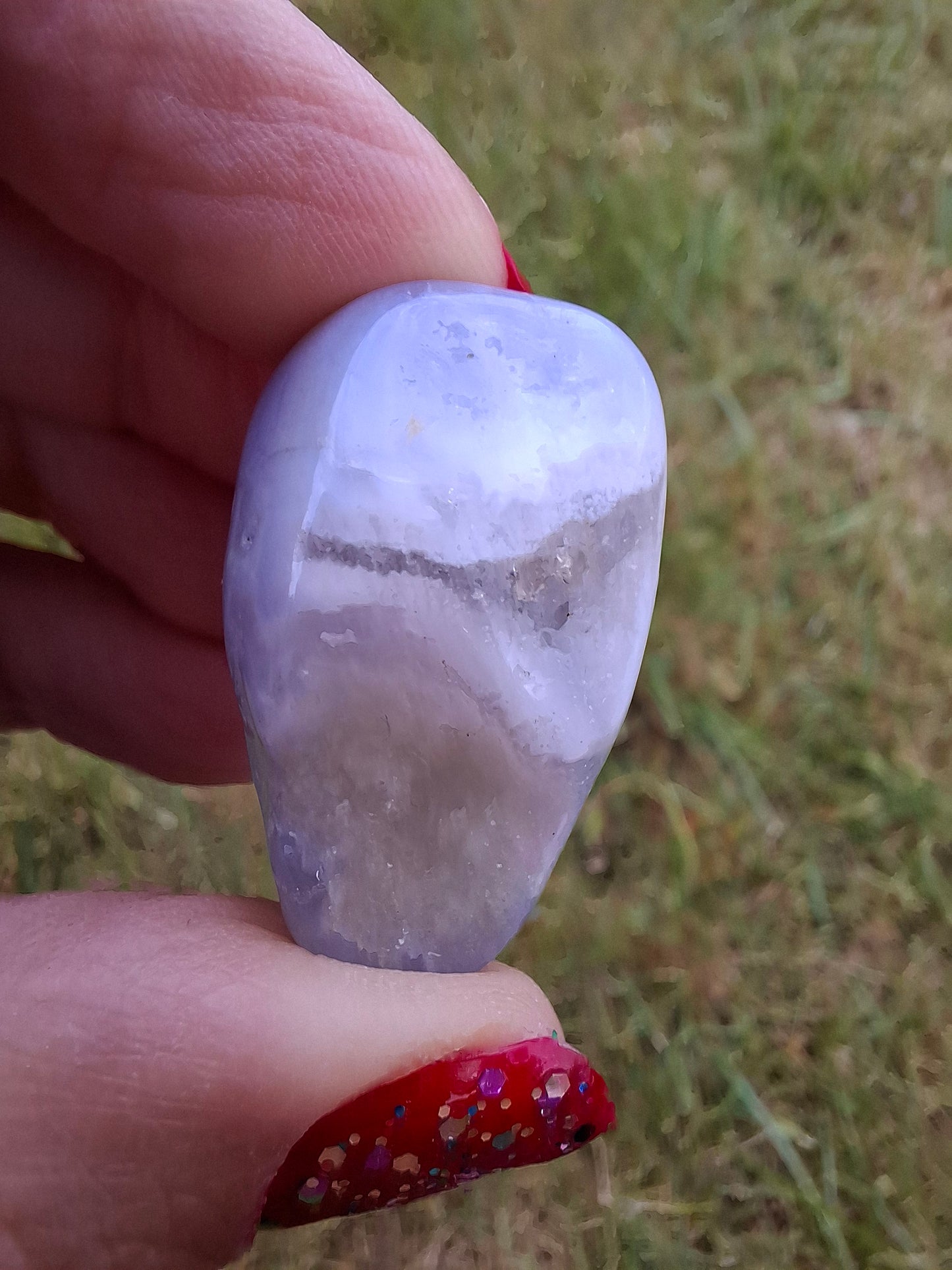 Blue Lace Agate, Tumble Stone, Crystal (Ref: T143)